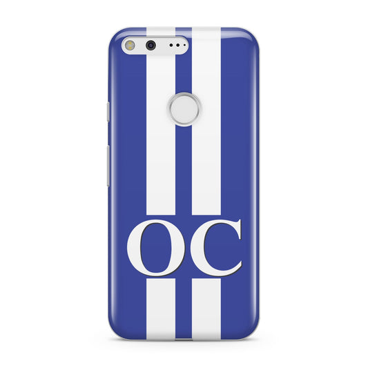 Blue Personalised Initials Google Pixel Case