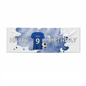 Blue Personalised Name Football Shirt Banner