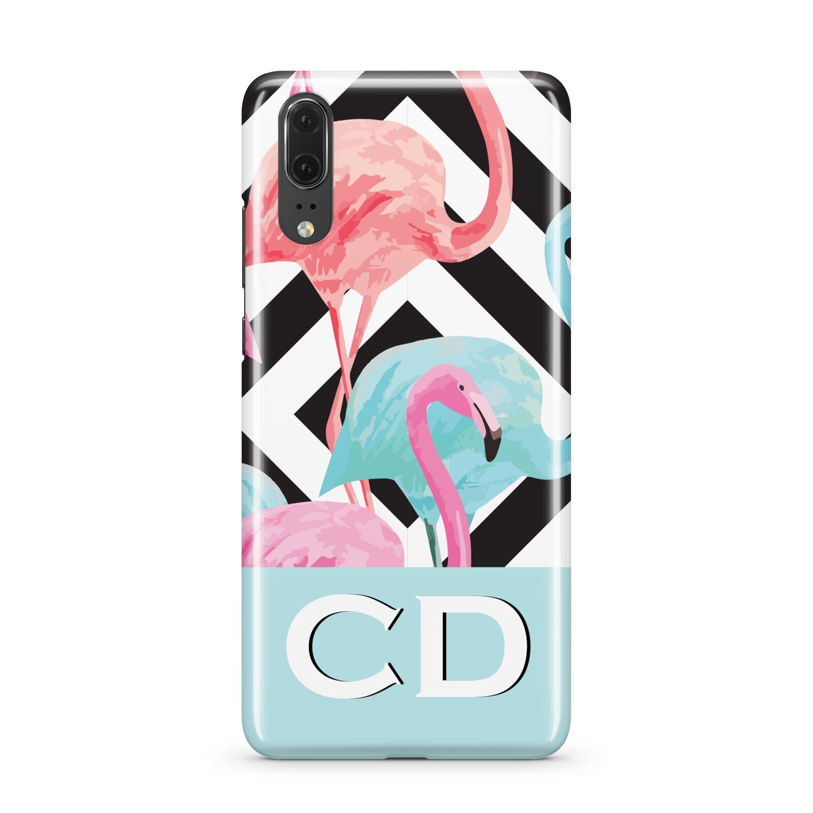 Blue Pink Flamingos Huawei P20 Phone Case