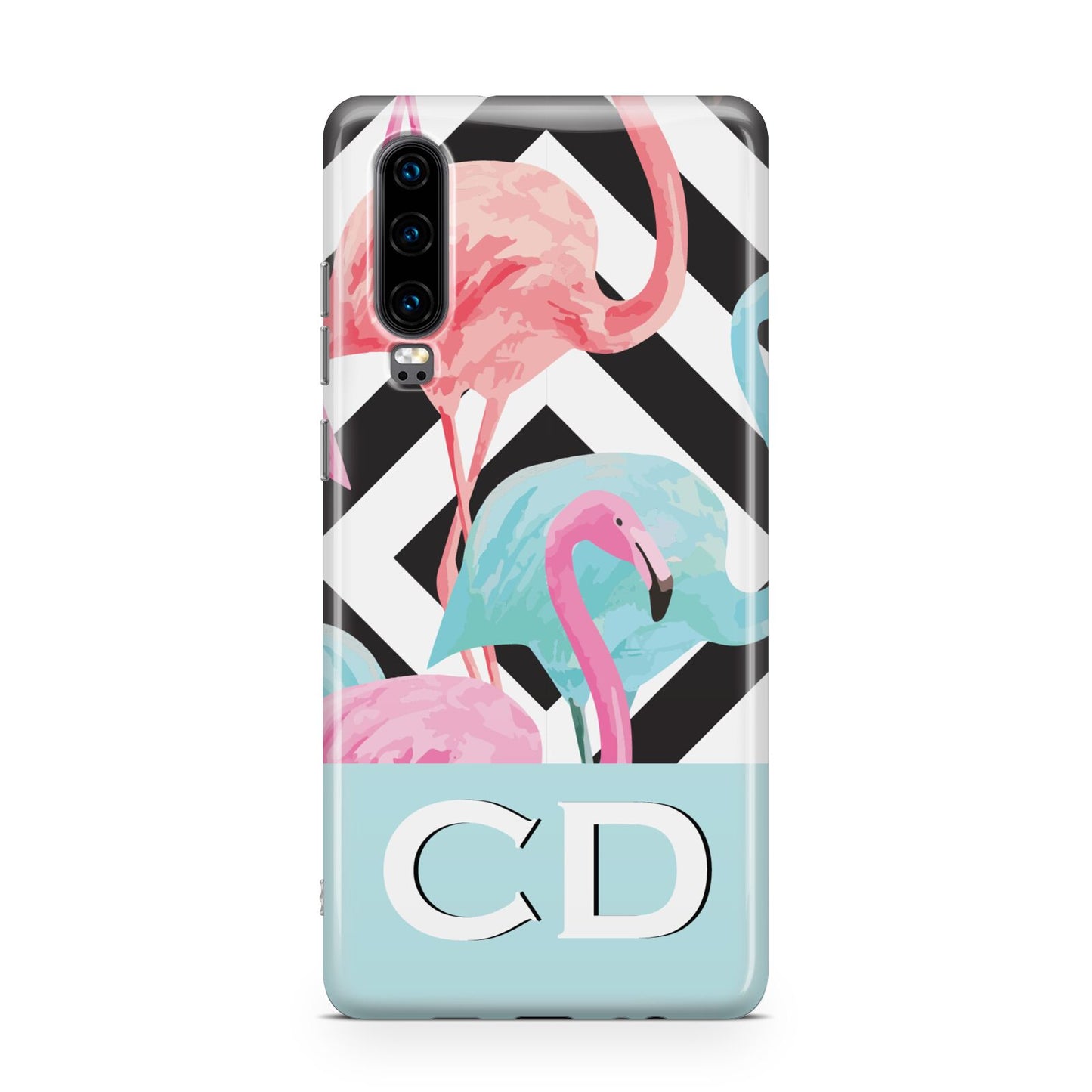 Blue Pink Flamingos Huawei P30 Phone Case