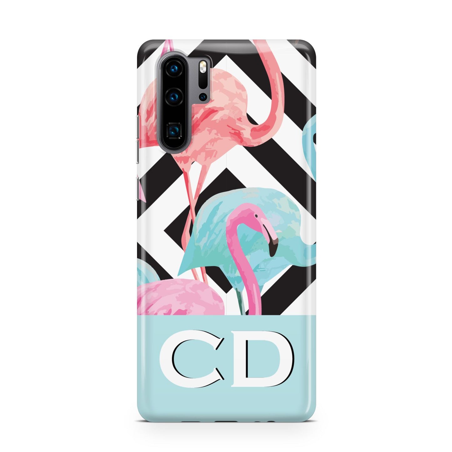 Blue Pink Flamingos Huawei P30 Pro Phone Case
