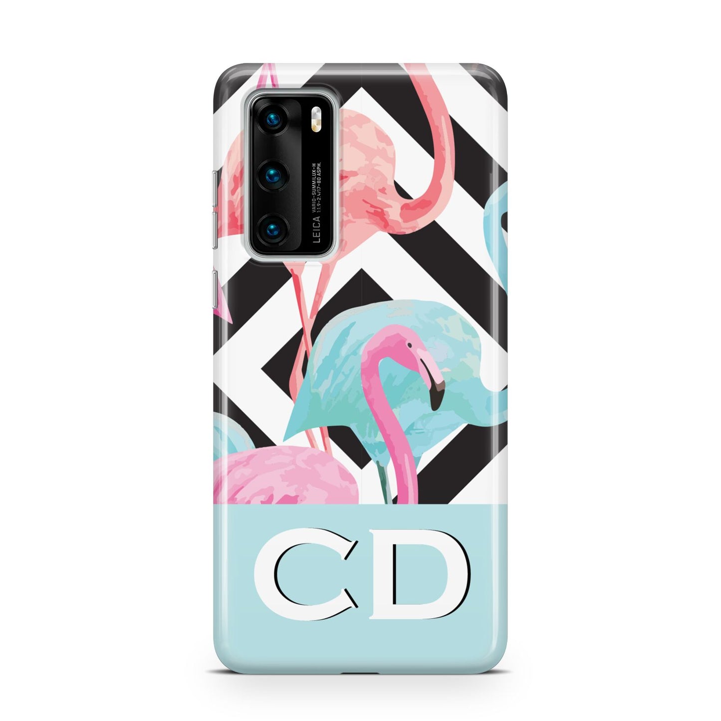 Blue Pink Flamingos Huawei P40 Phone Case