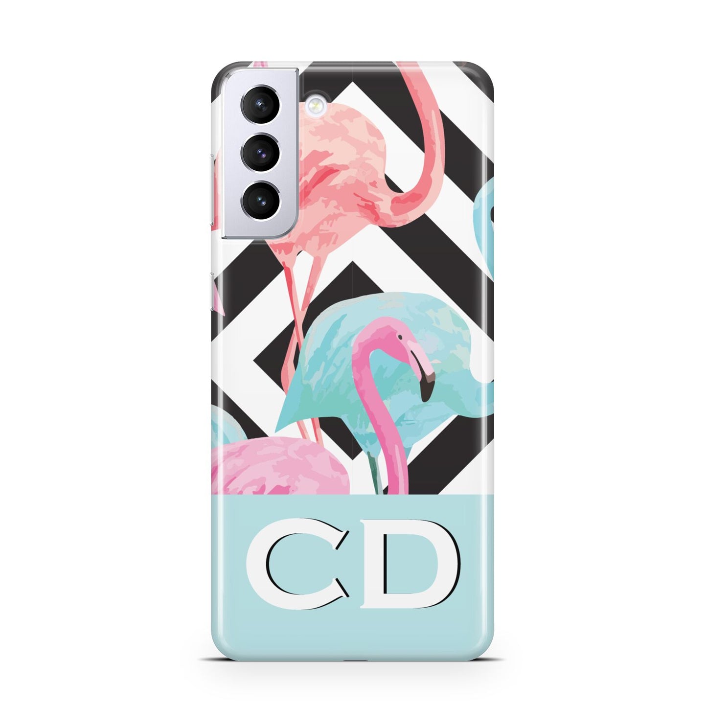 Blue Pink Flamingos Samsung S21 Plus Phone Case