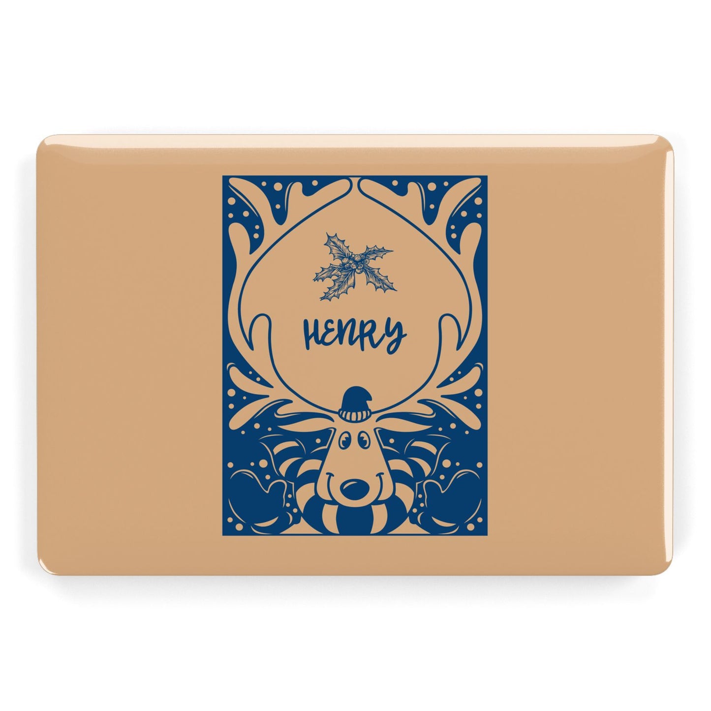 Blue Reindeer Personalised Apple MacBook Case