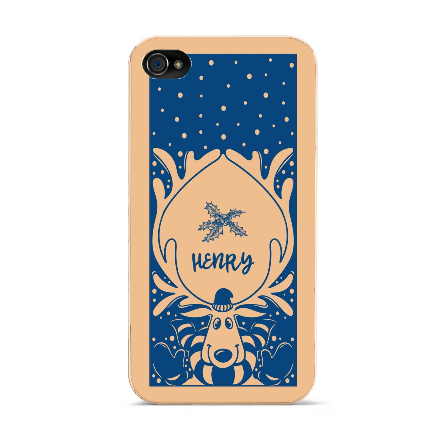 Blue Reindeer Personalised Apple iPhone 4s Case