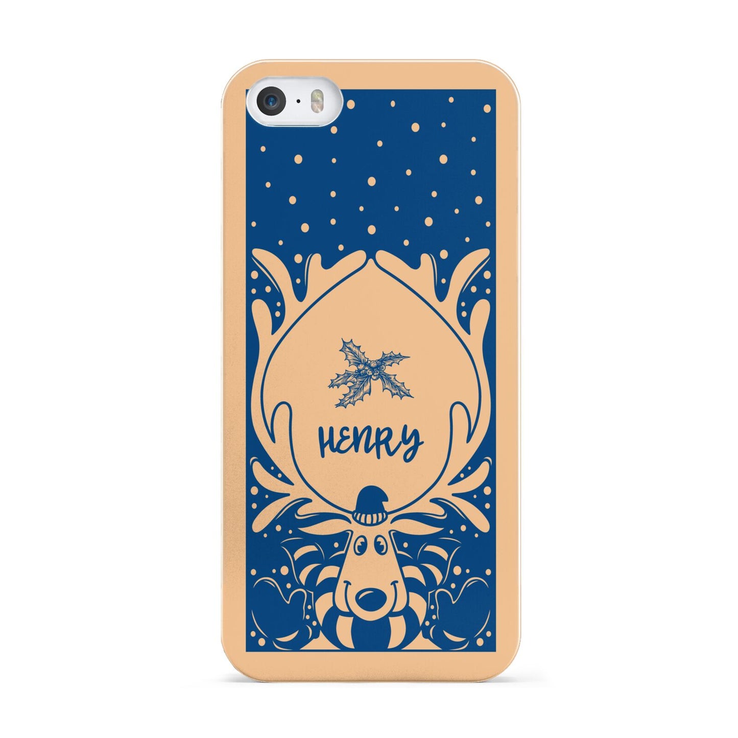 Blue Reindeer Personalised Apple iPhone 5 Case