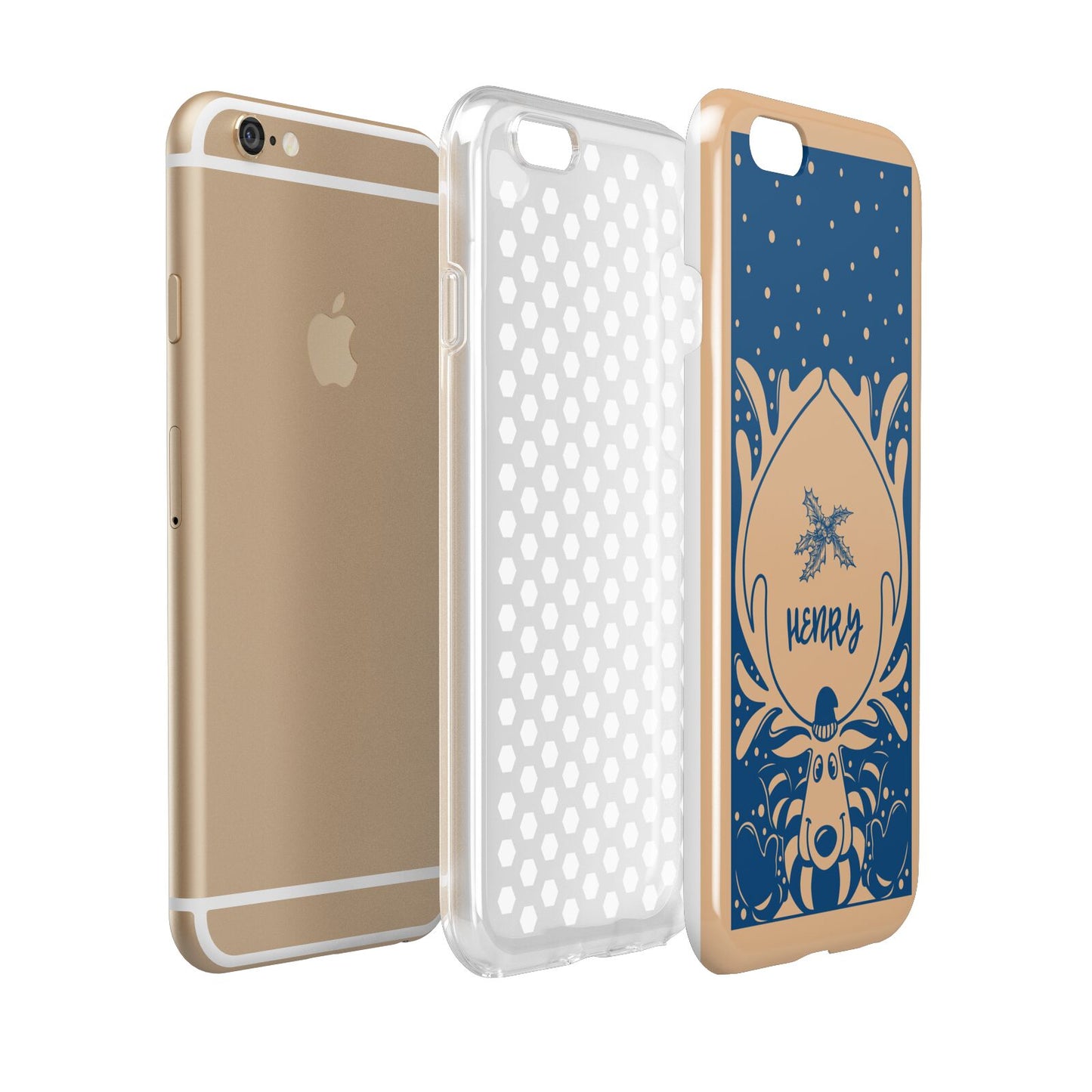 Blue Reindeer Personalised Apple iPhone 6 3D Tough Case Expanded view