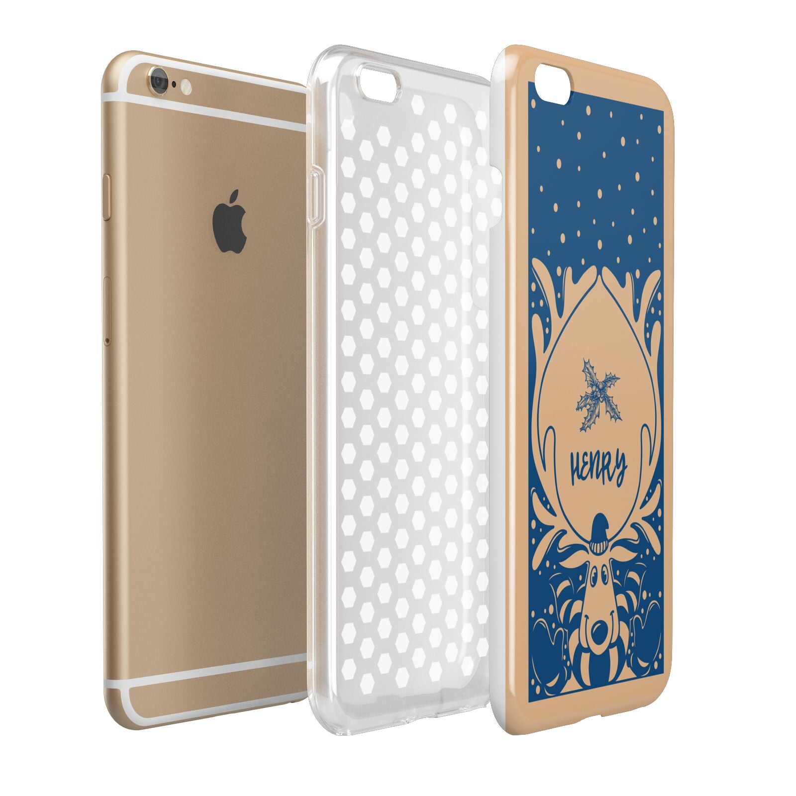 Blue Reindeer Personalised Apple iPhone 6 Plus 3D Tough Case Expand Detail Image