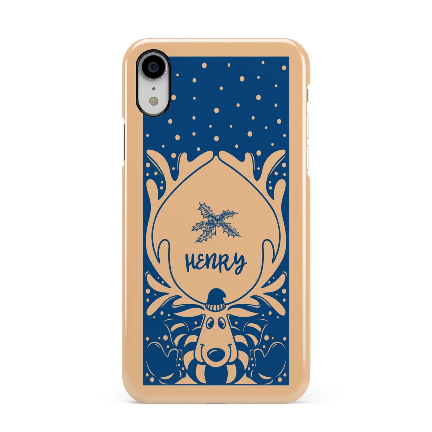 Blue Reindeer Personalised Apple iPhone XR White 3D Snap Case