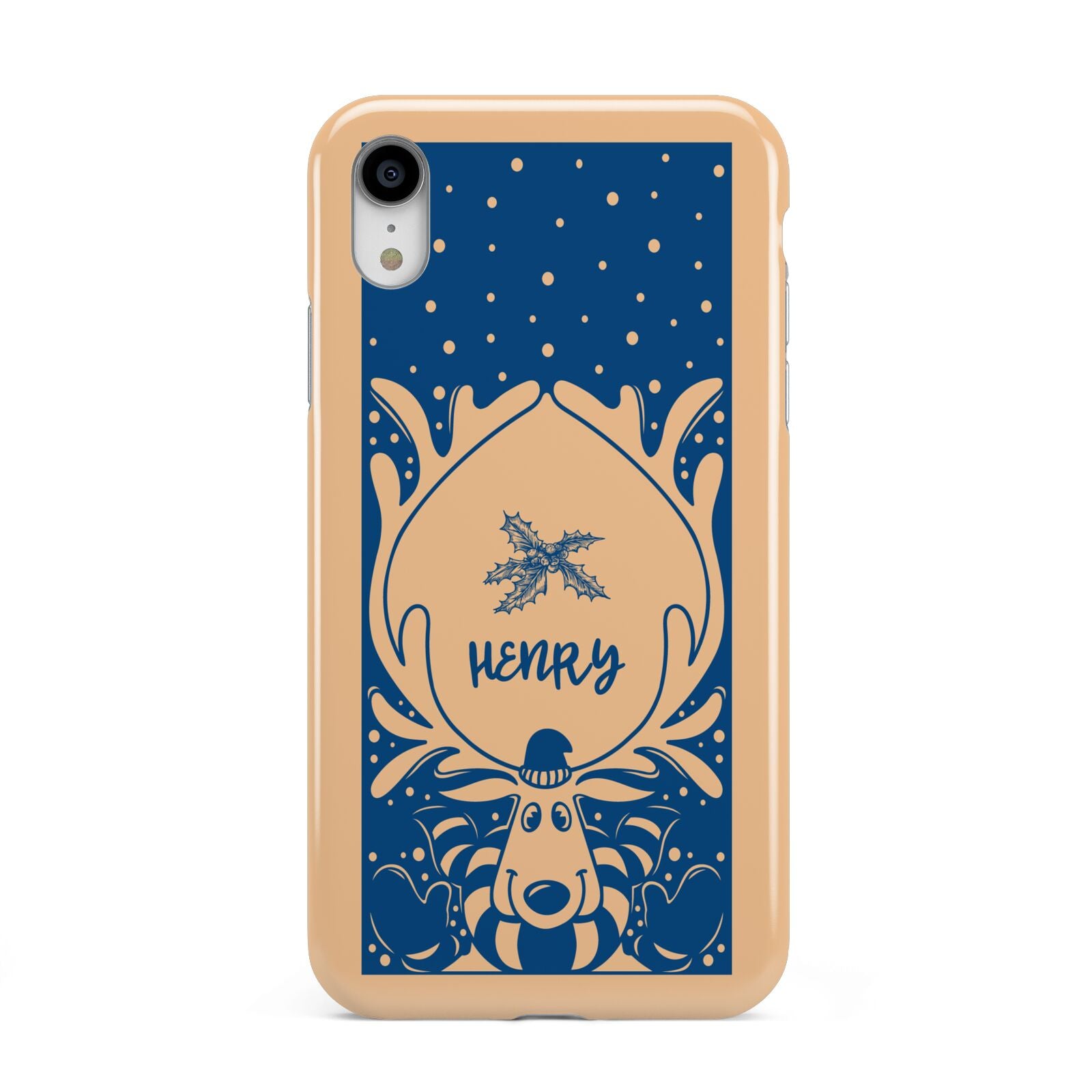 Blue Reindeer Personalised Apple iPhone XR White 3D Tough Case