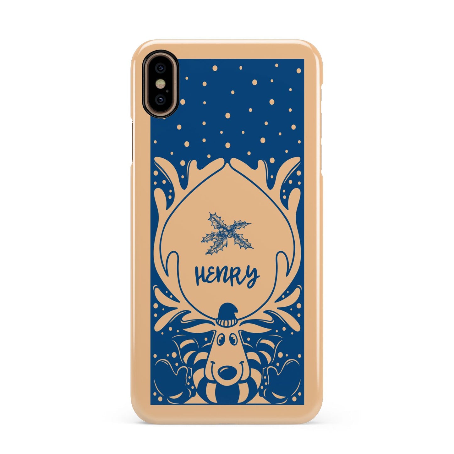 Blue Reindeer Personalised Apple iPhone Xs Max 3D Snap Case