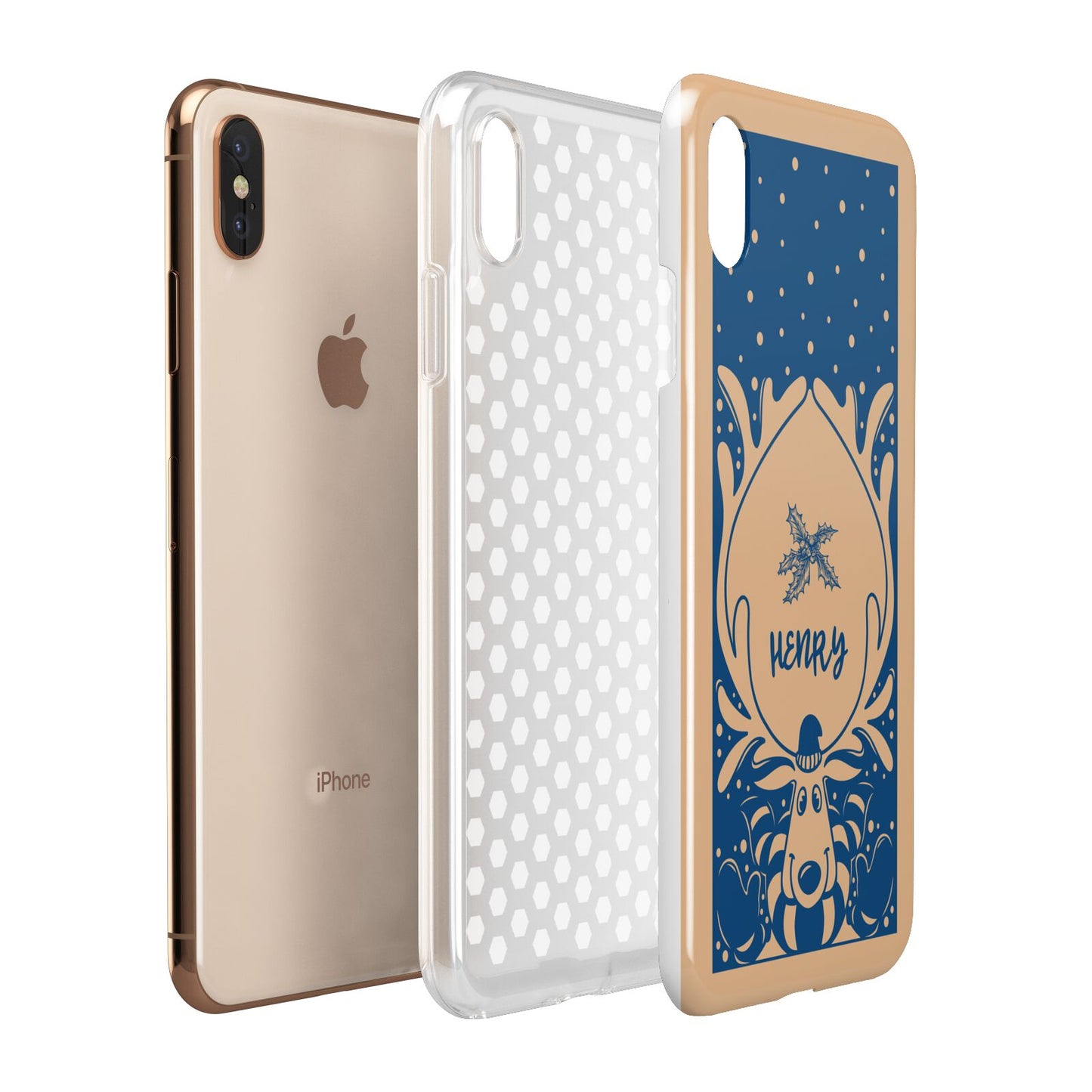 Blue Reindeer Personalised Apple iPhone Xs Max 3D Tough Case Expanded View