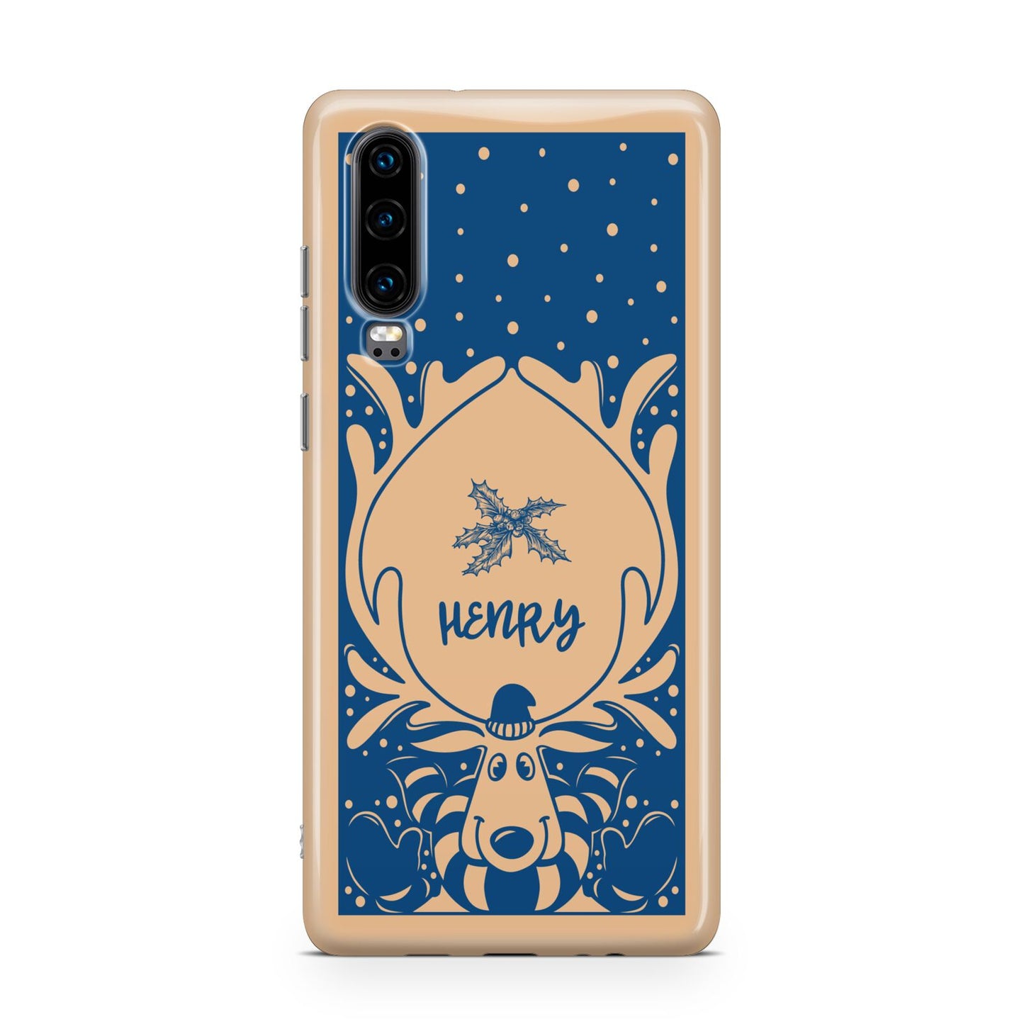 Blue Reindeer Personalised Huawei P30 Phone Case