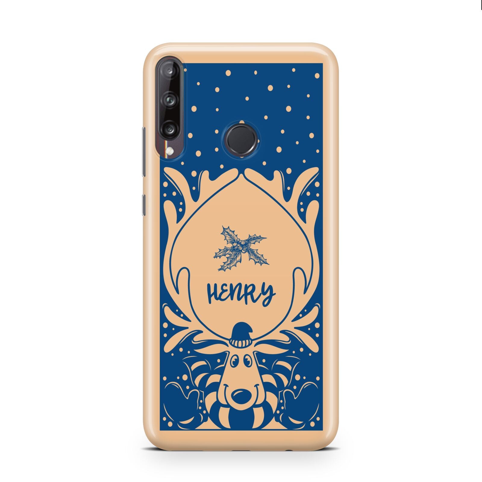 Blue Reindeer Personalised Huawei P40 Lite E Phone Case