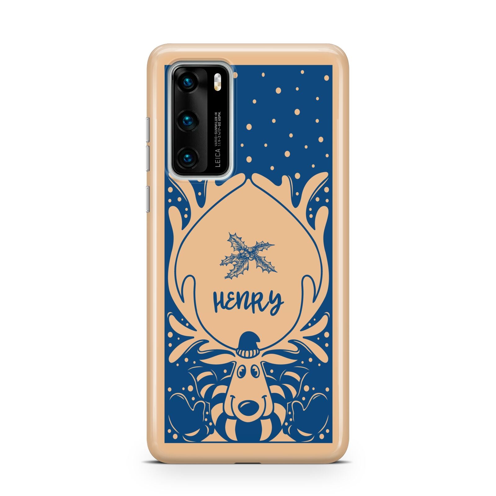 Blue Reindeer Personalised Huawei P40 Phone Case