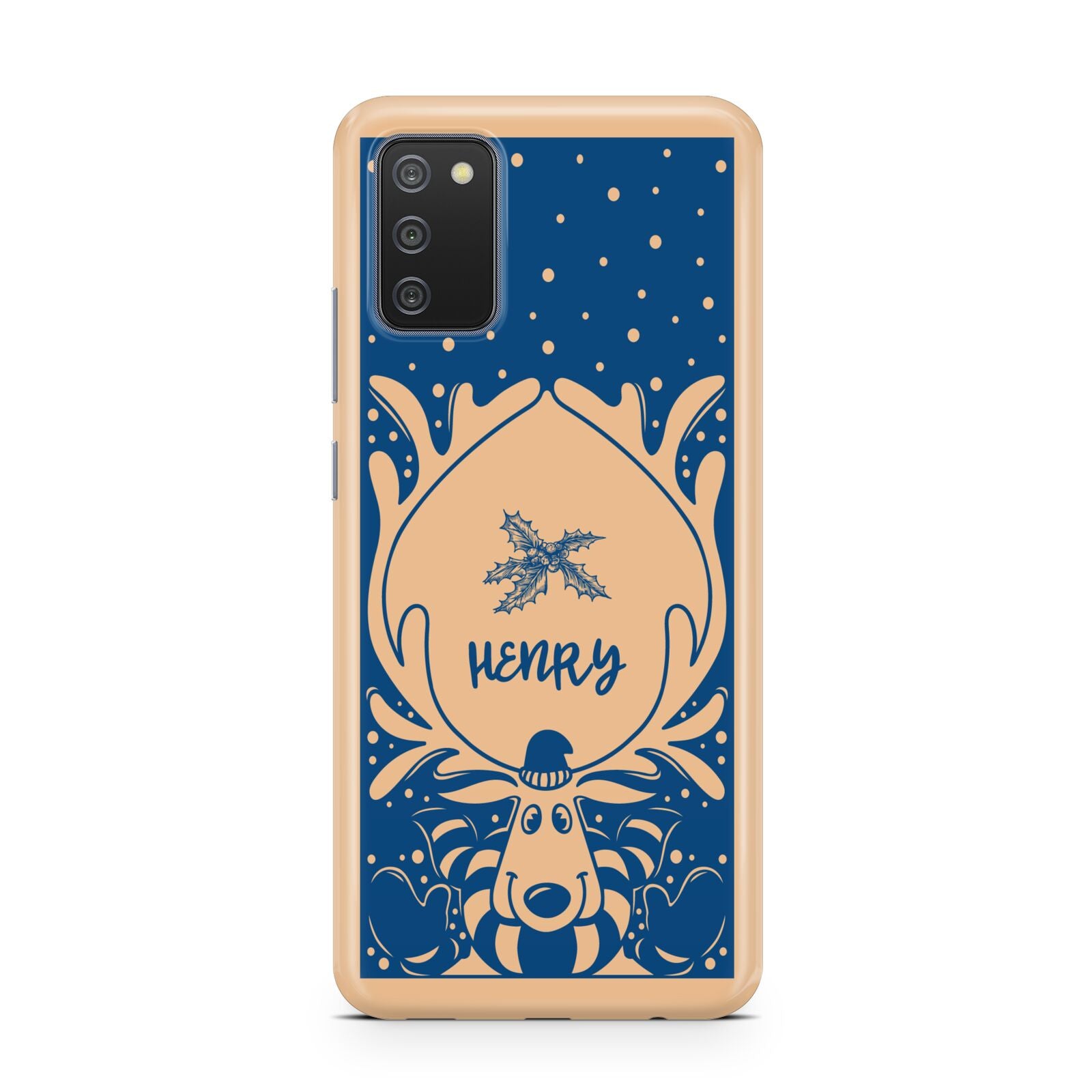 Blue Reindeer Personalised Samsung A02s Case