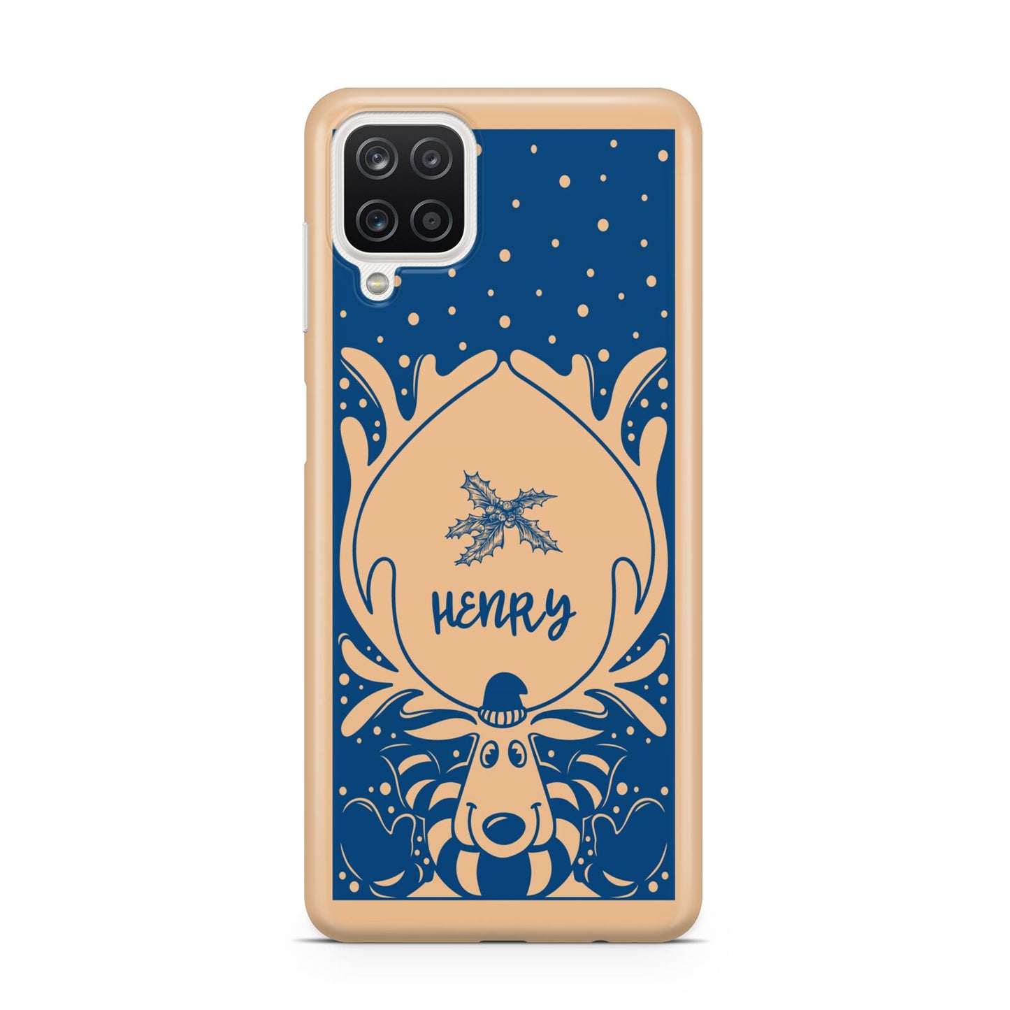 Blue Reindeer Personalised Samsung A12 Case