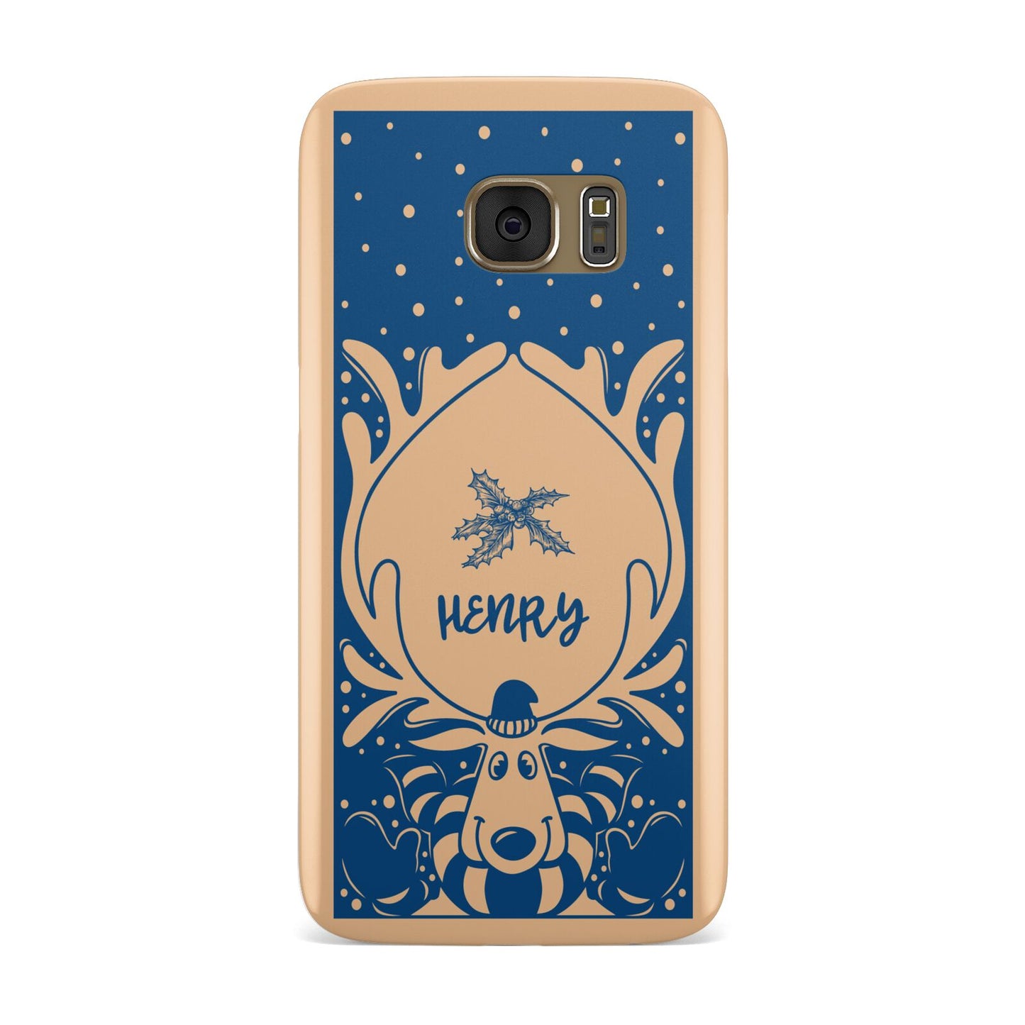 Blue Reindeer Personalised Samsung Galaxy Case