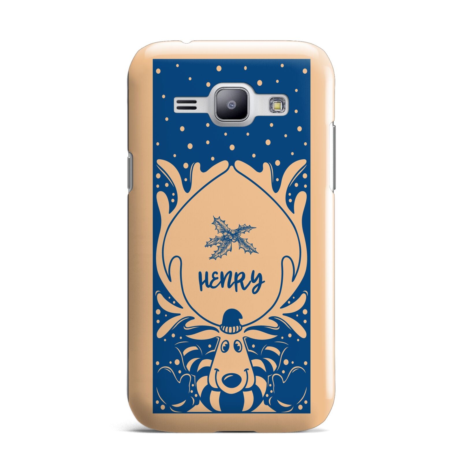 Blue Reindeer Personalised Samsung Galaxy J1 2015 Case