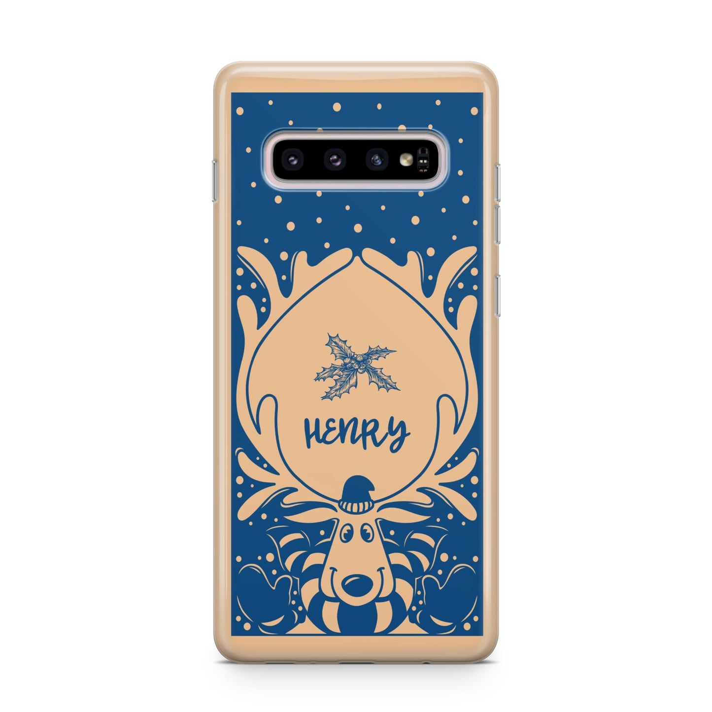 Blue Reindeer Personalised Samsung Galaxy S10 Plus Case