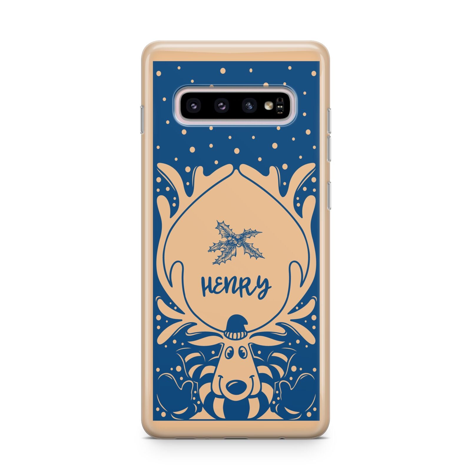 Blue Reindeer Personalised Samsung Galaxy S10 Plus Case