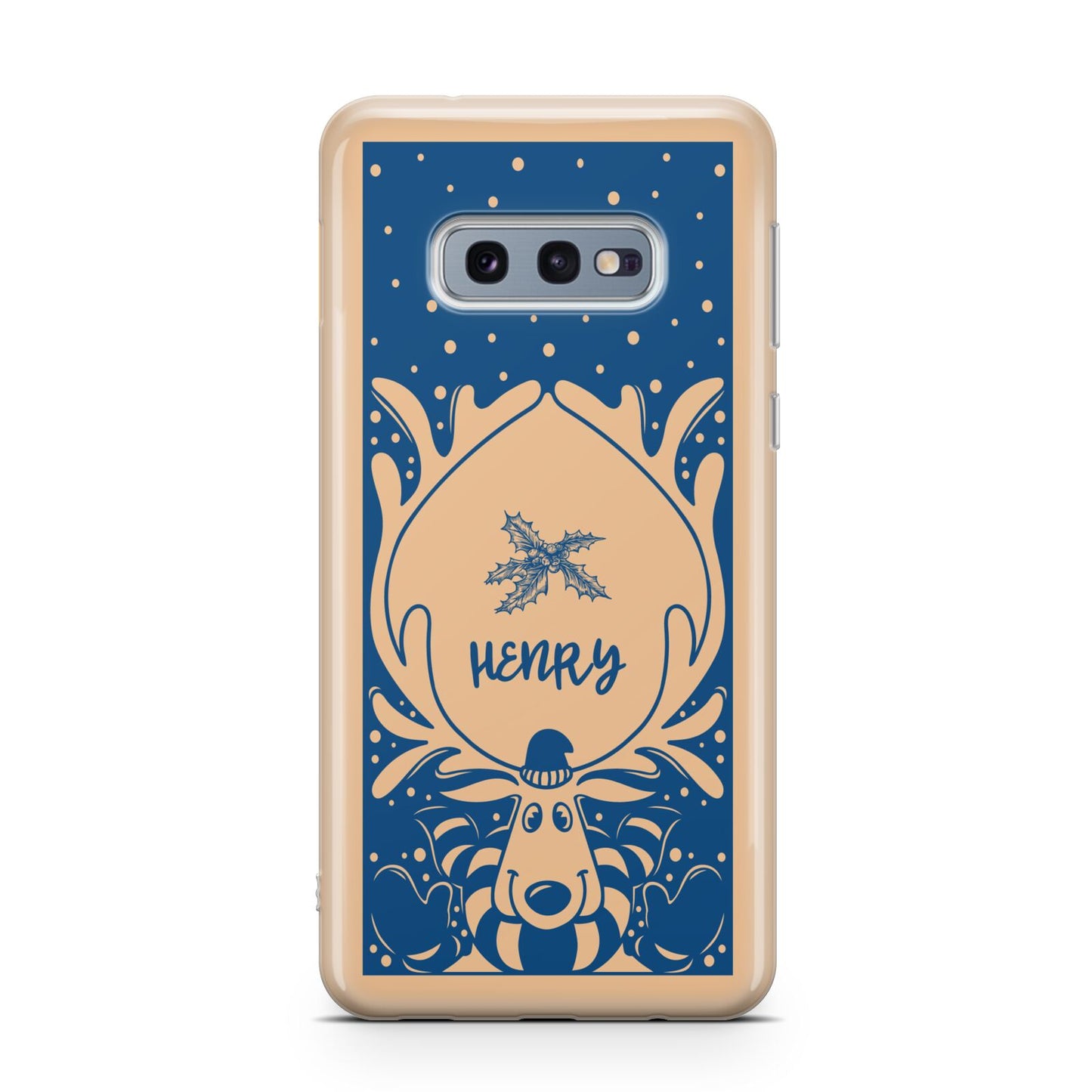 Blue Reindeer Personalised Samsung Galaxy S10E Case