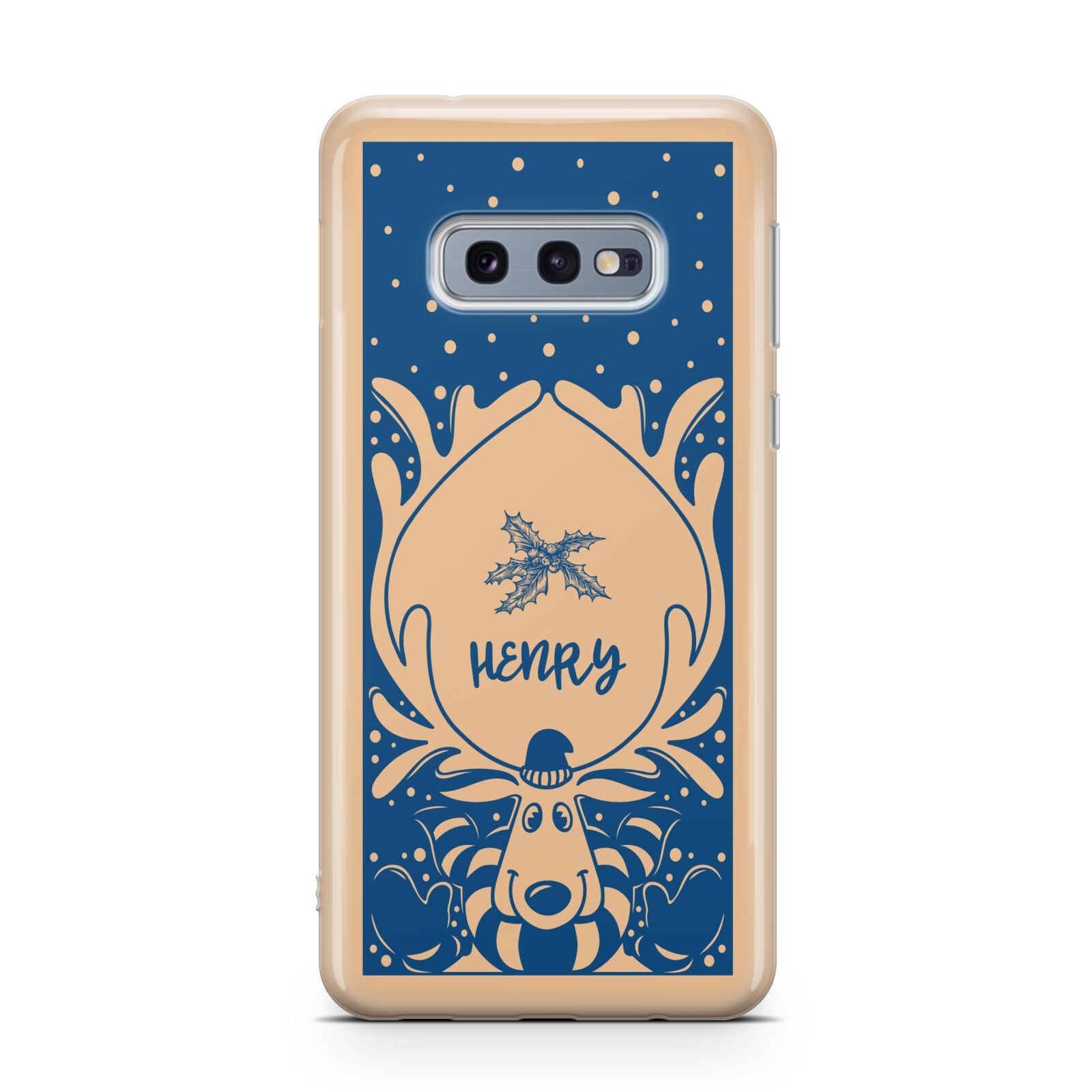 Blue Reindeer Personalised Samsung Galaxy S10E Case