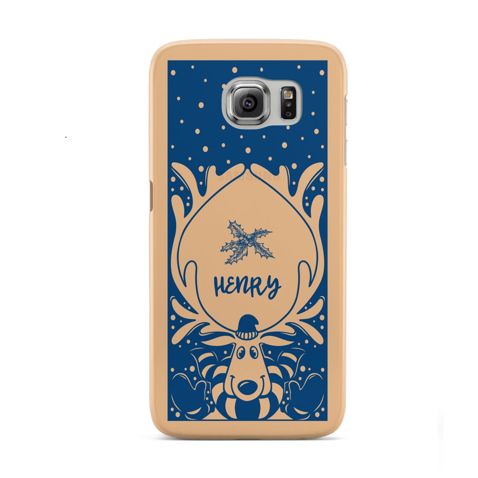 Blue Reindeer Personalised Samsung Galaxy S6 Case