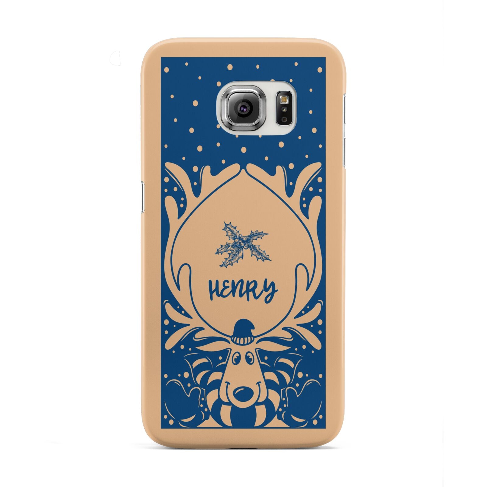 Blue Reindeer Personalised Samsung Galaxy S6 Edge Case