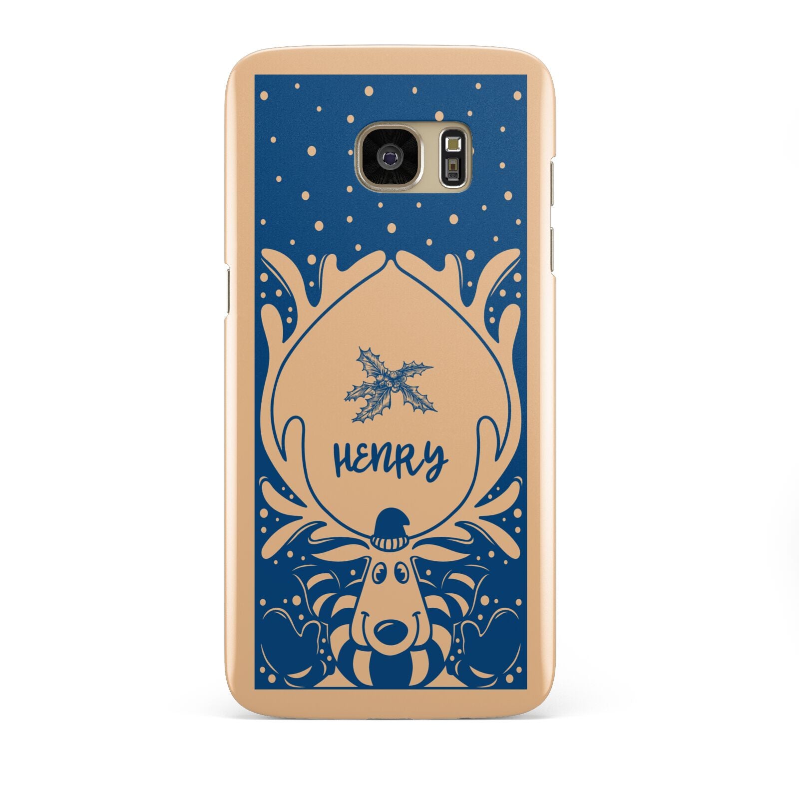 Blue Reindeer Personalised Samsung Galaxy S7 Edge Case