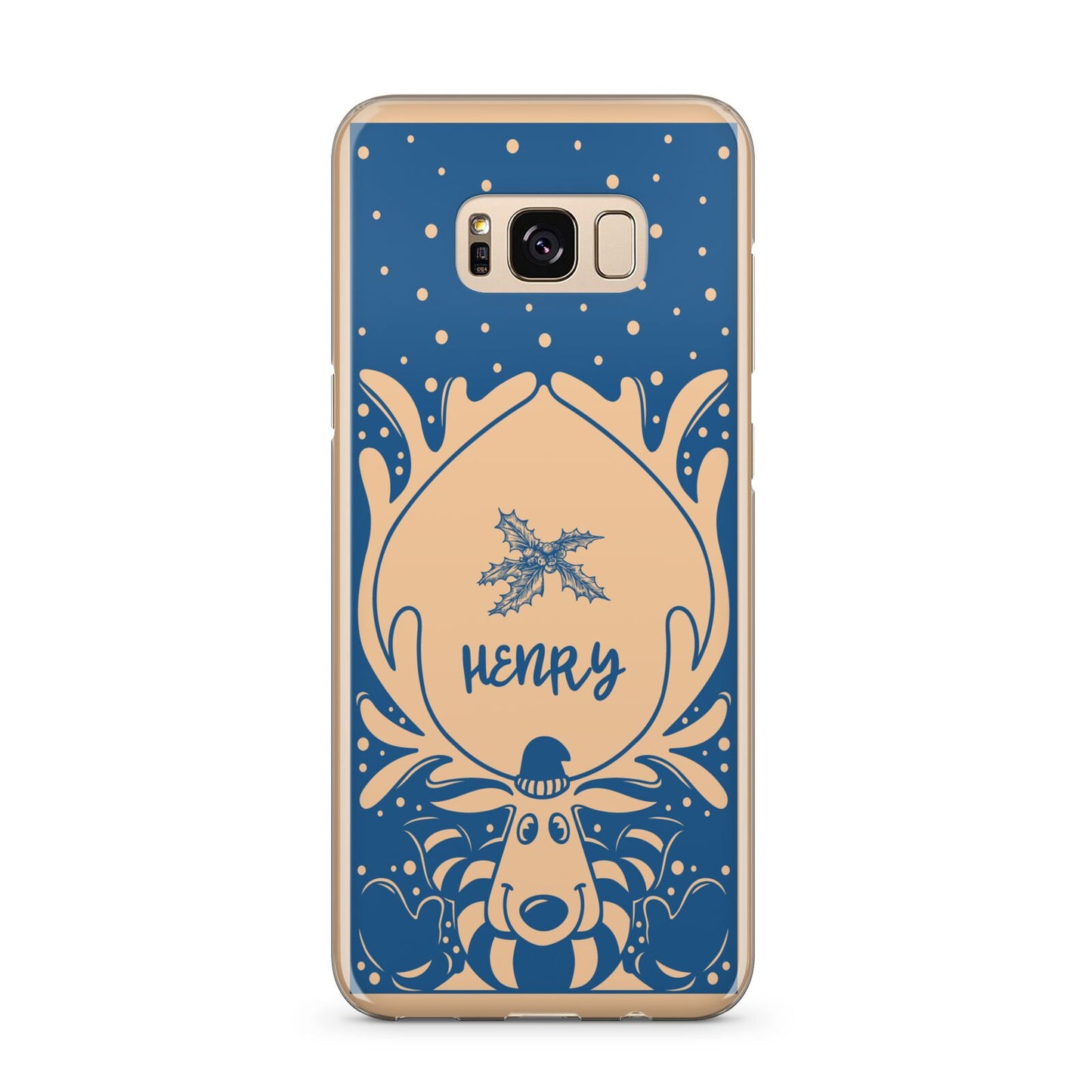 Blue Reindeer Personalised Samsung Galaxy S8 Plus Case