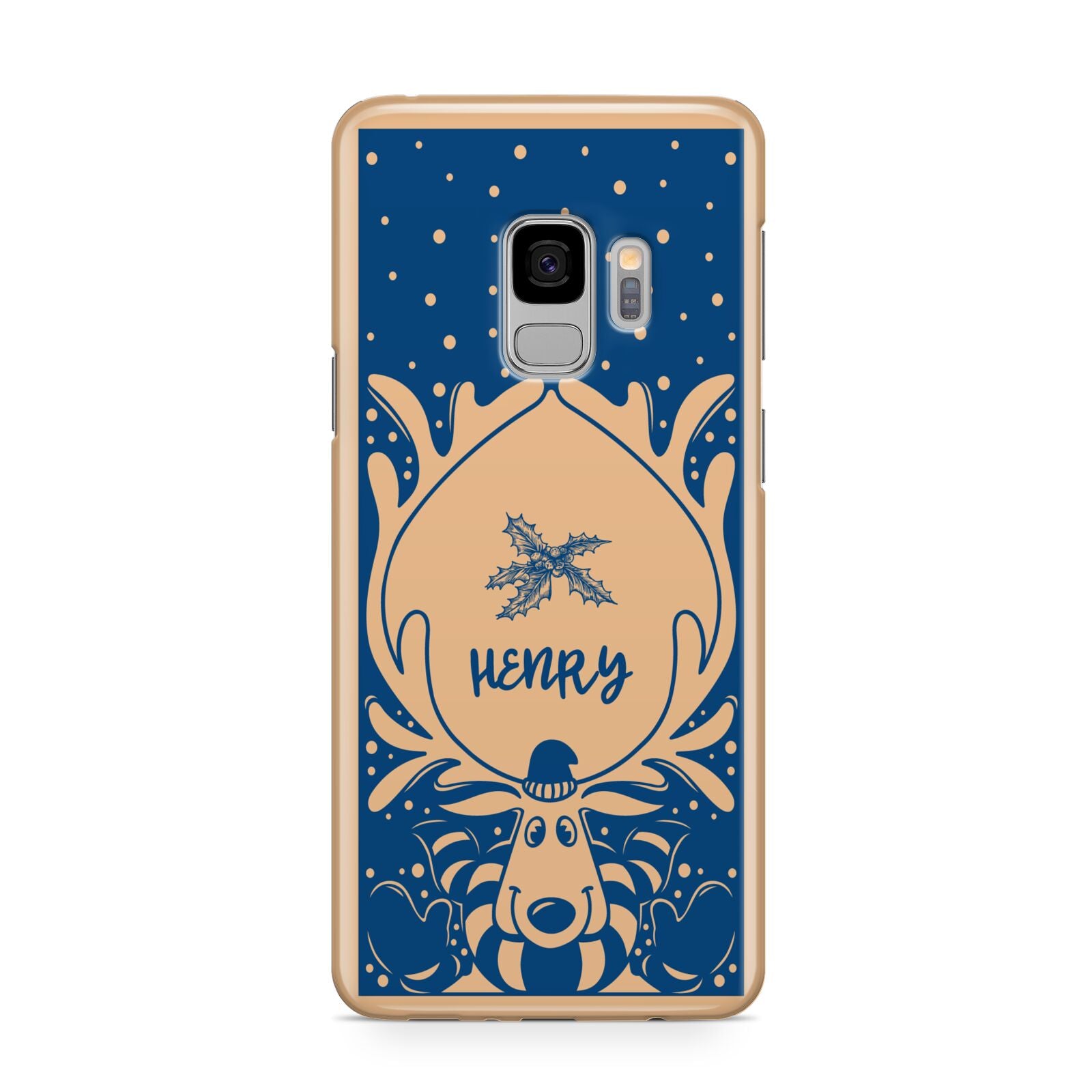 Blue Reindeer Personalised Samsung Galaxy S9 Case