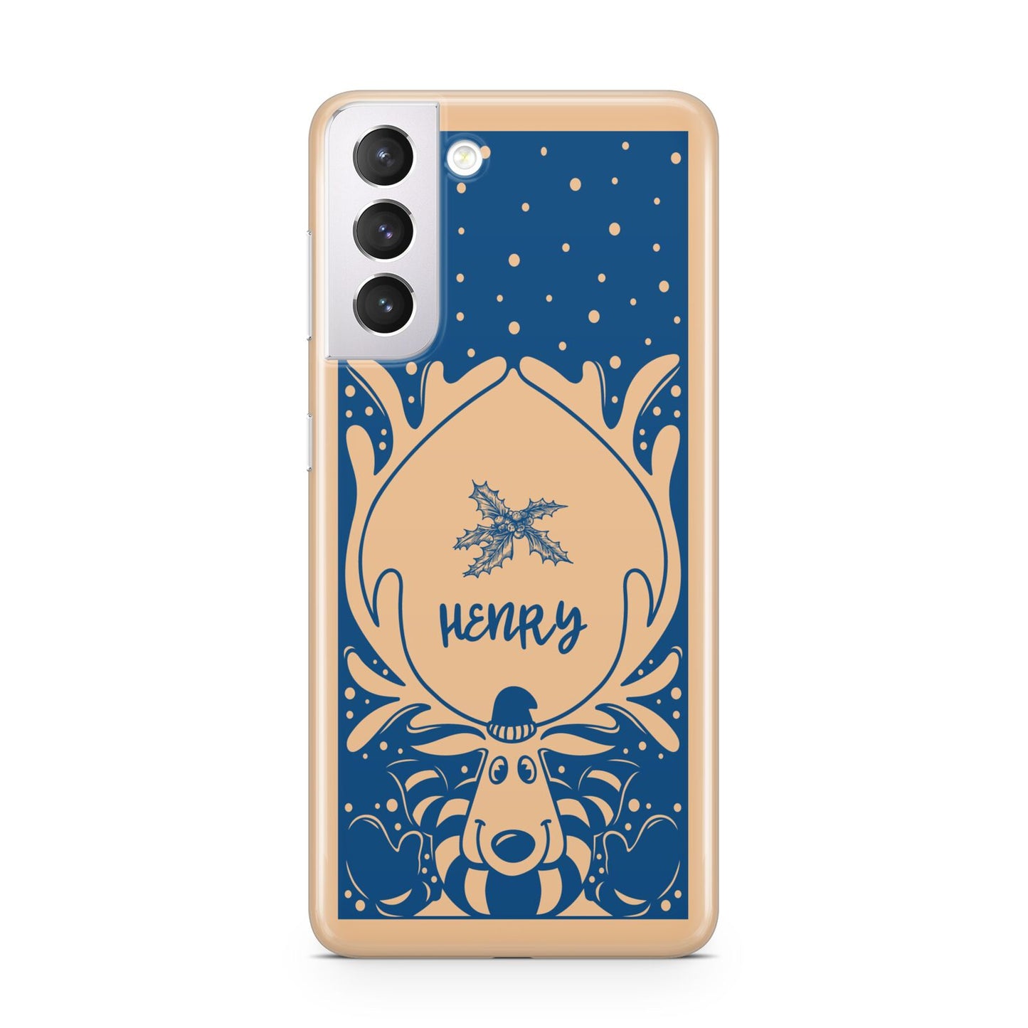 Blue Reindeer Personalised Samsung S21 Case