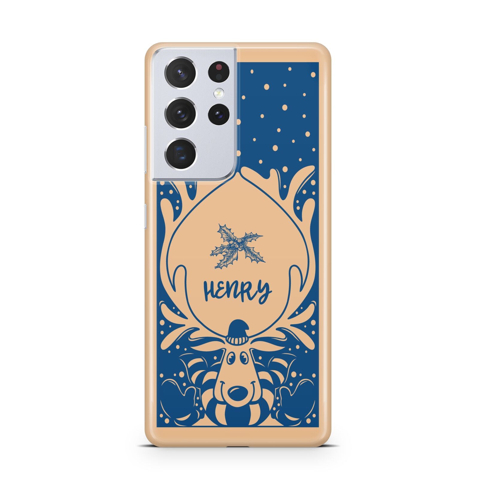 Blue Reindeer Personalised Samsung S21 Ultra Case