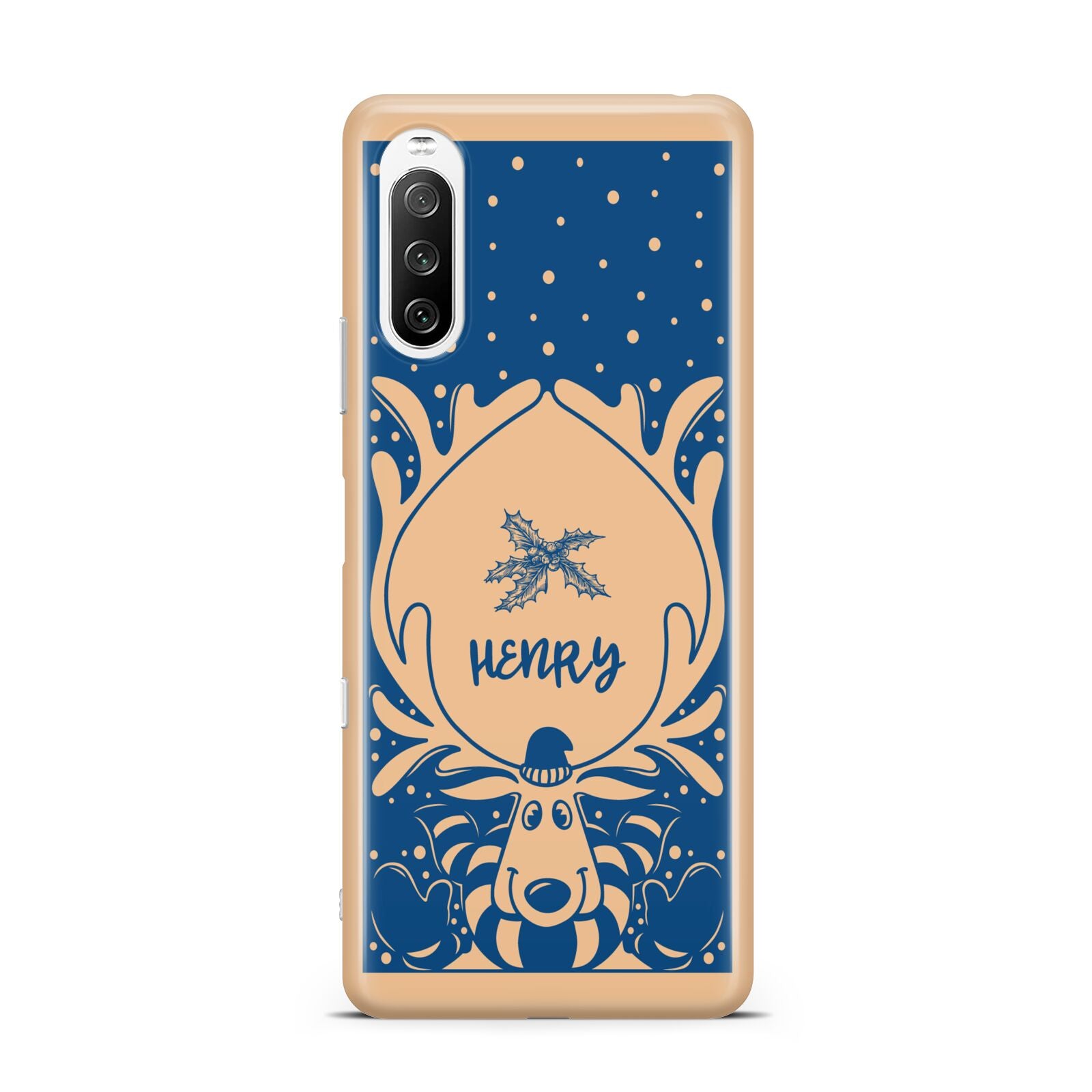 Blue Reindeer Personalised Sony Xperia 10 III Case