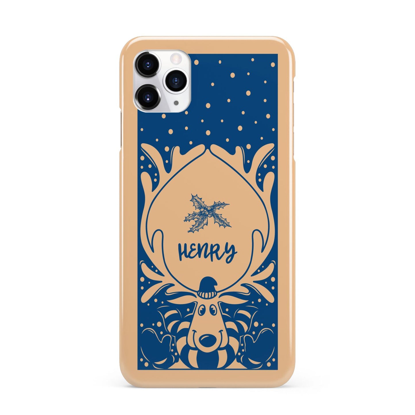 Blue Reindeer Personalised iPhone 11 Pro Max 3D Snap Case