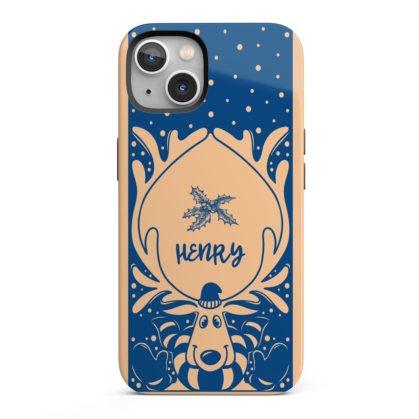 Blue Reindeer Personalised iPhone 13 Full Wrap 3D Tough Case