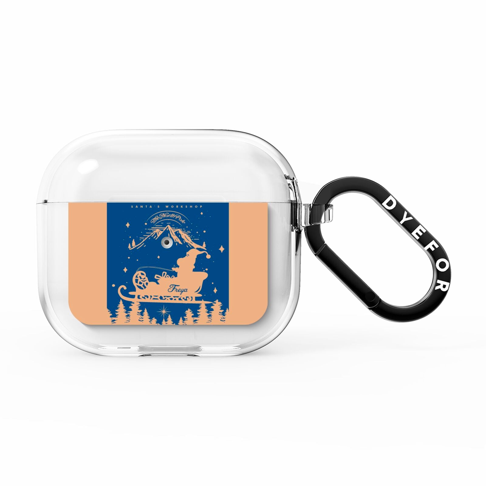 Blue Santas Sleigh Personalised AirPods Clear Case 3rd Gen