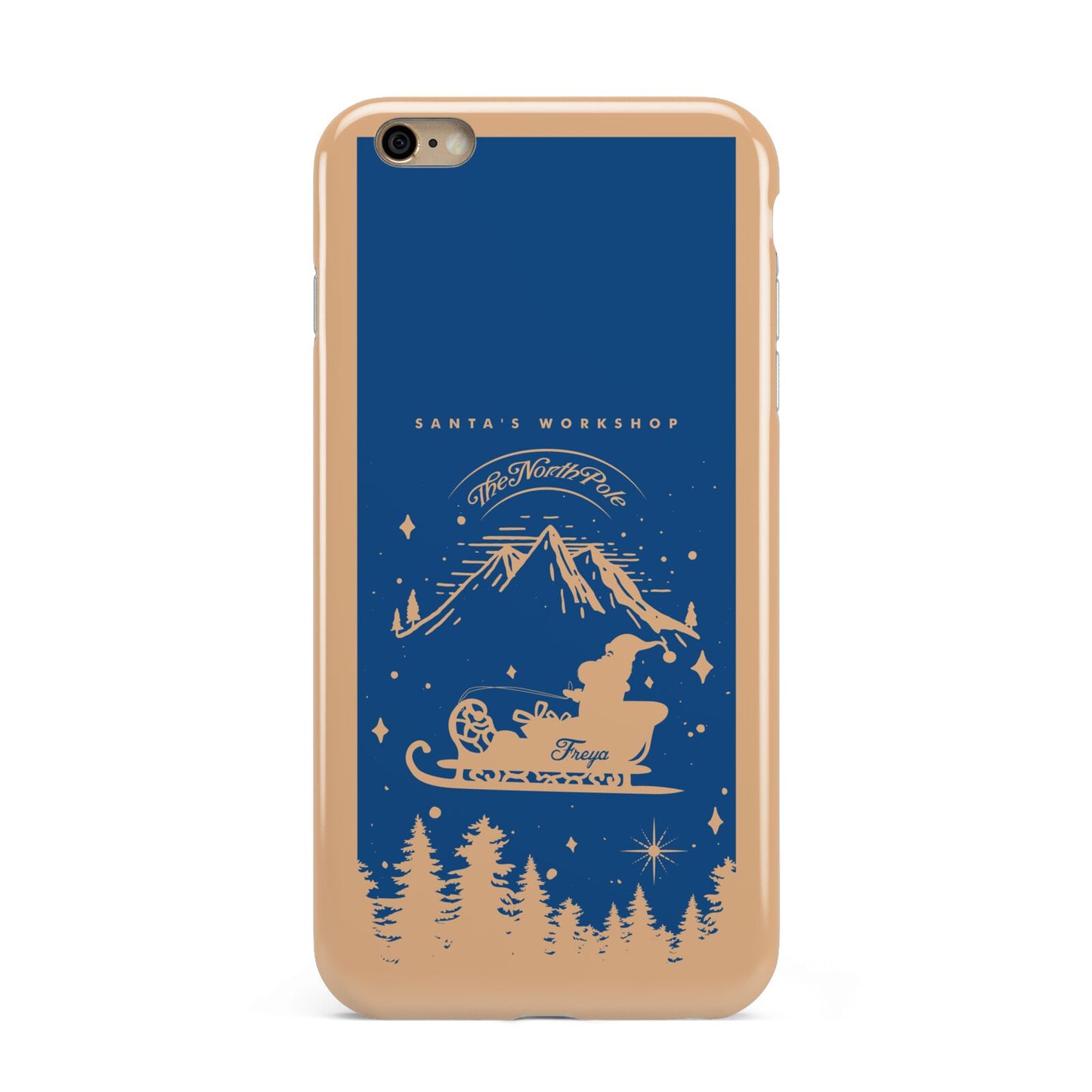 Blue Santas Sleigh Personalised Apple iPhone 6 Plus 3D Tough Case