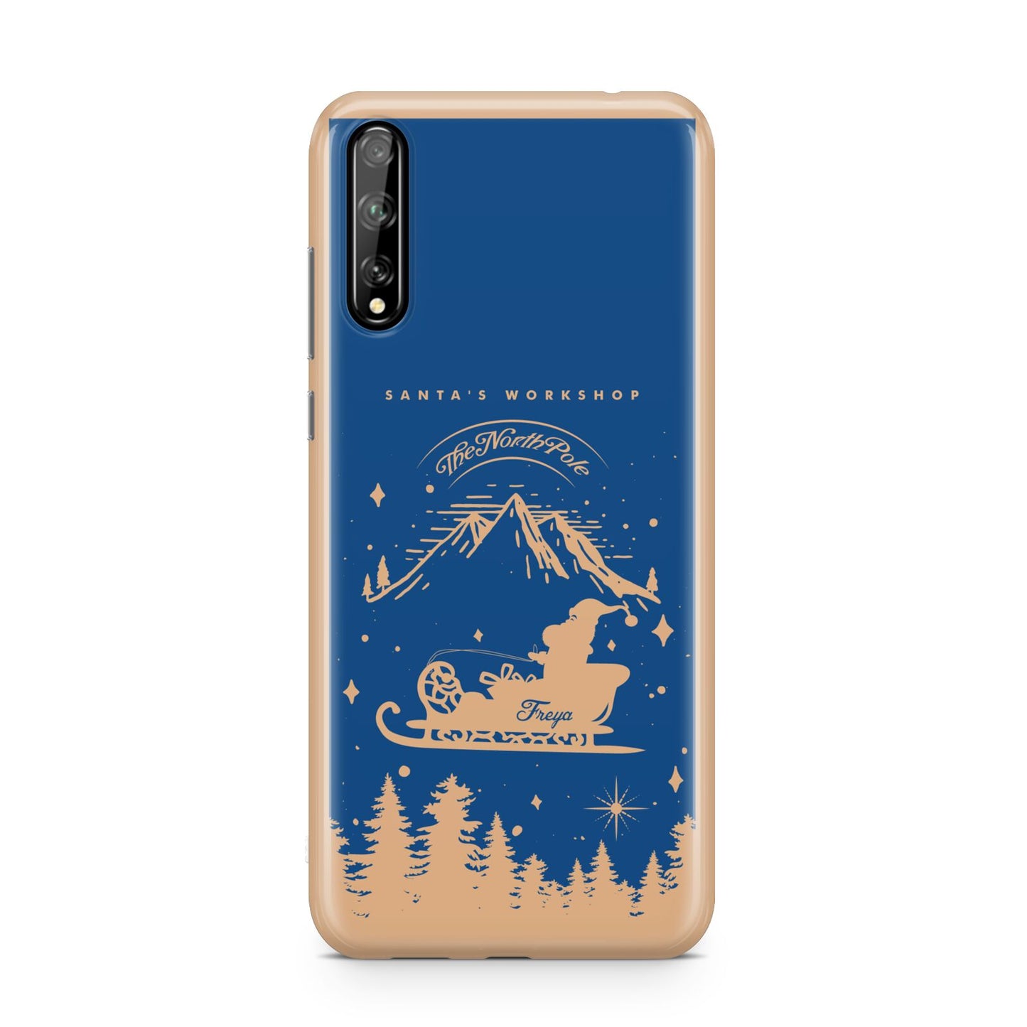 Blue Santas Sleigh Personalised Huawei Enjoy 10s Phone Case