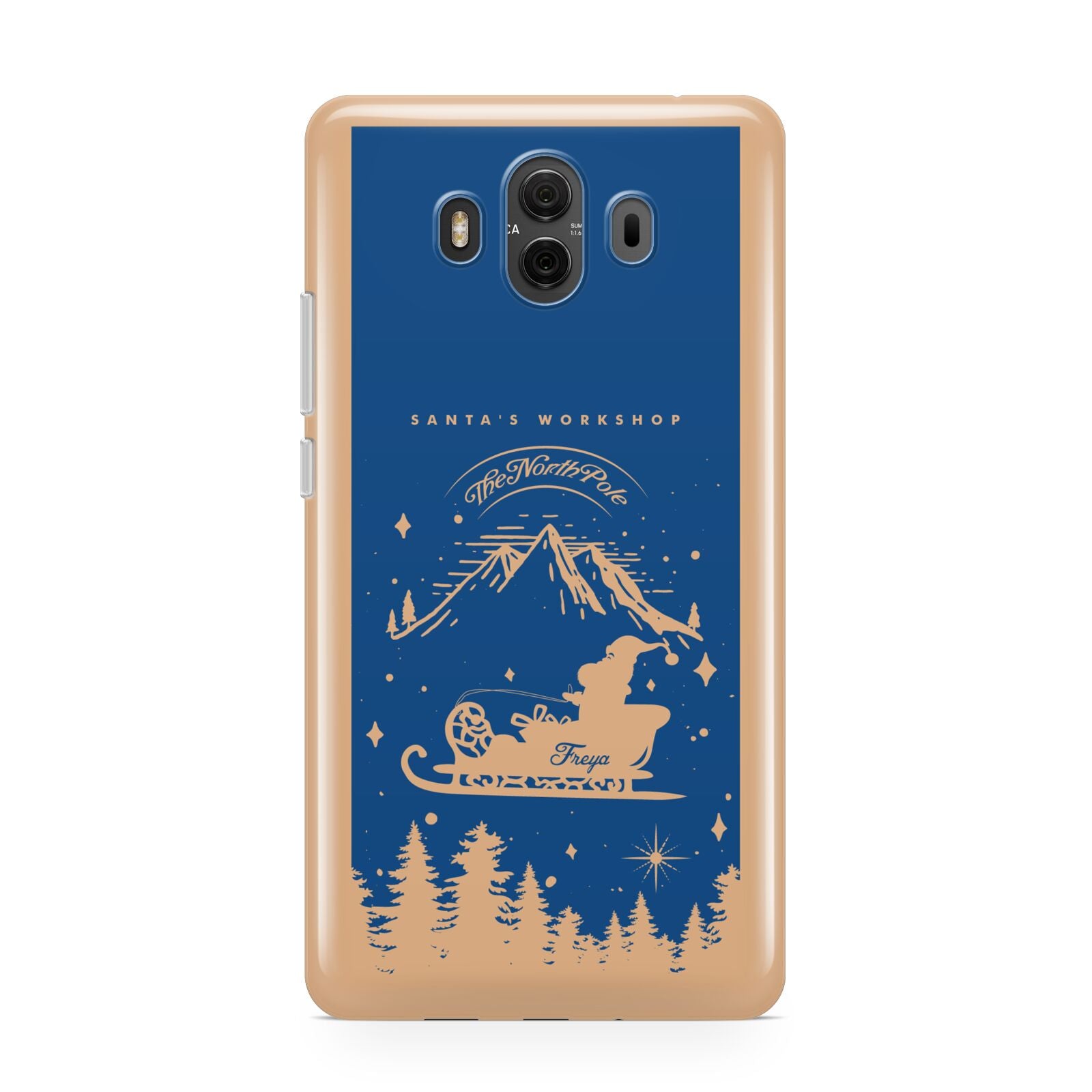 Blue Santas Sleigh Personalised Huawei Mate 10 Protective Phone Case