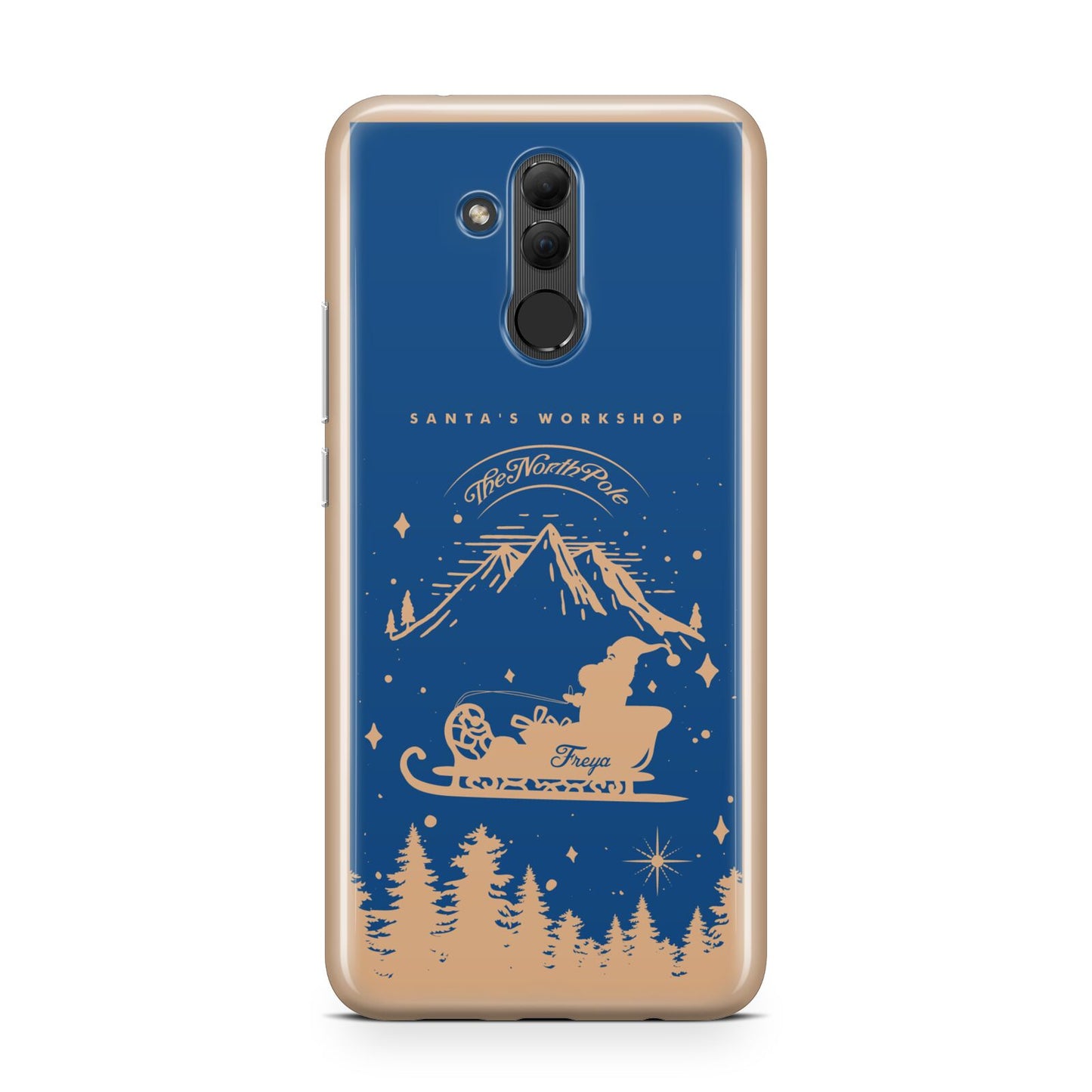 Blue Santas Sleigh Personalised Huawei Mate 20 Lite