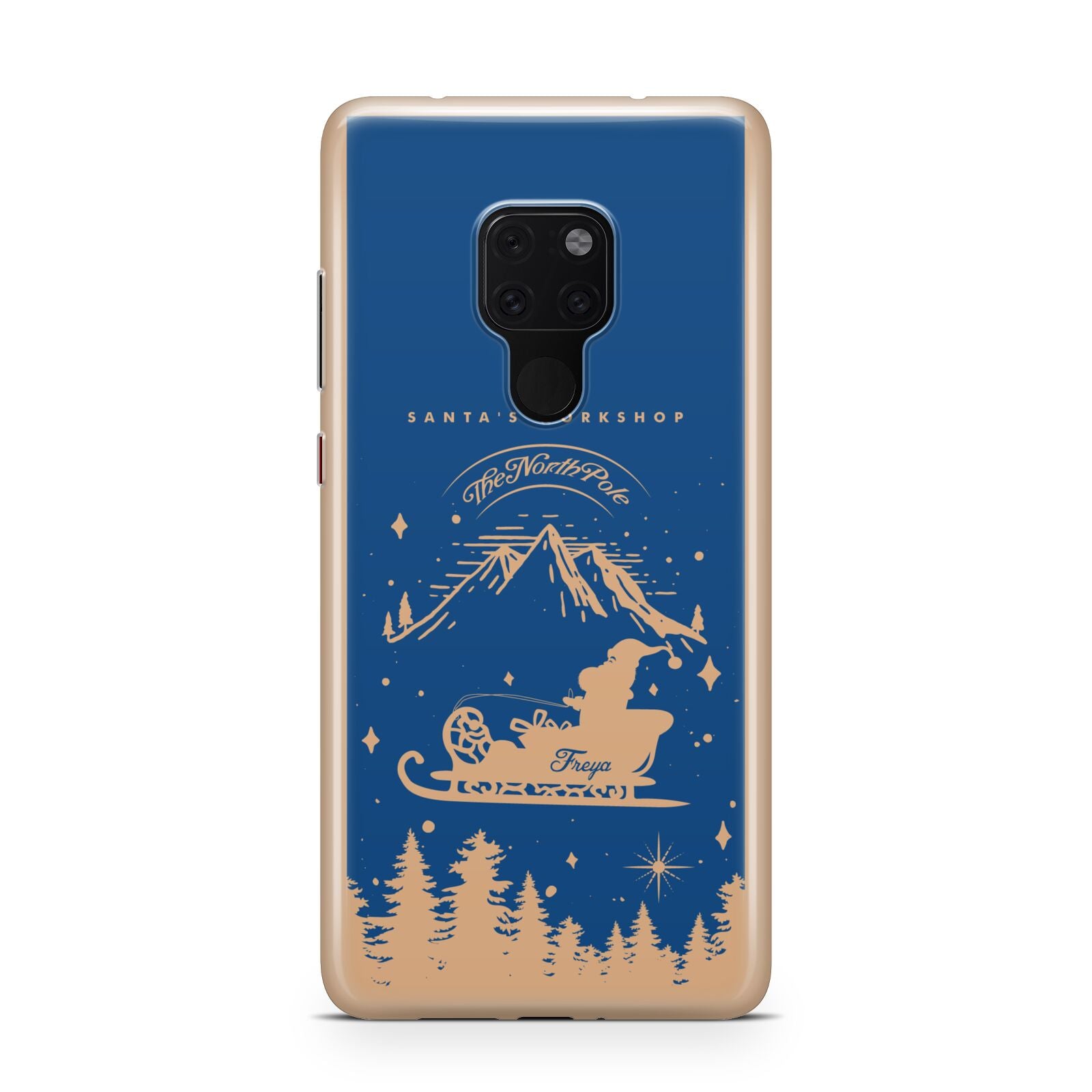 Blue Santas Sleigh Personalised Huawei Mate 20 Phone Case