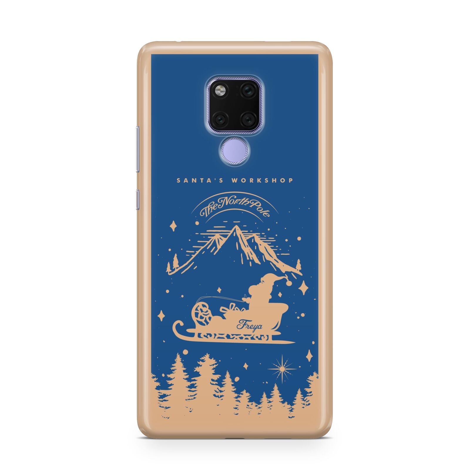 Blue Santas Sleigh Personalised Huawei Mate 20X Phone Case