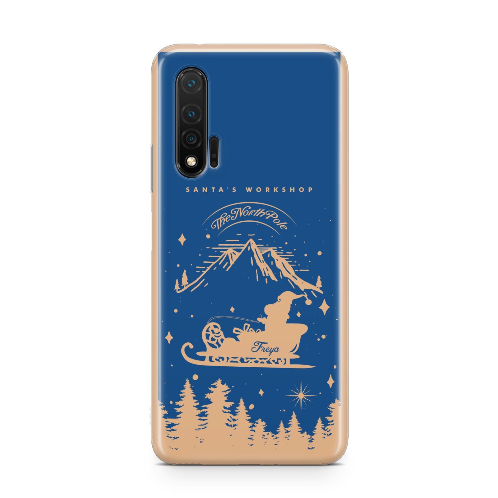 Blue Santas Sleigh Personalised Huawei Nova 6 Phone Case