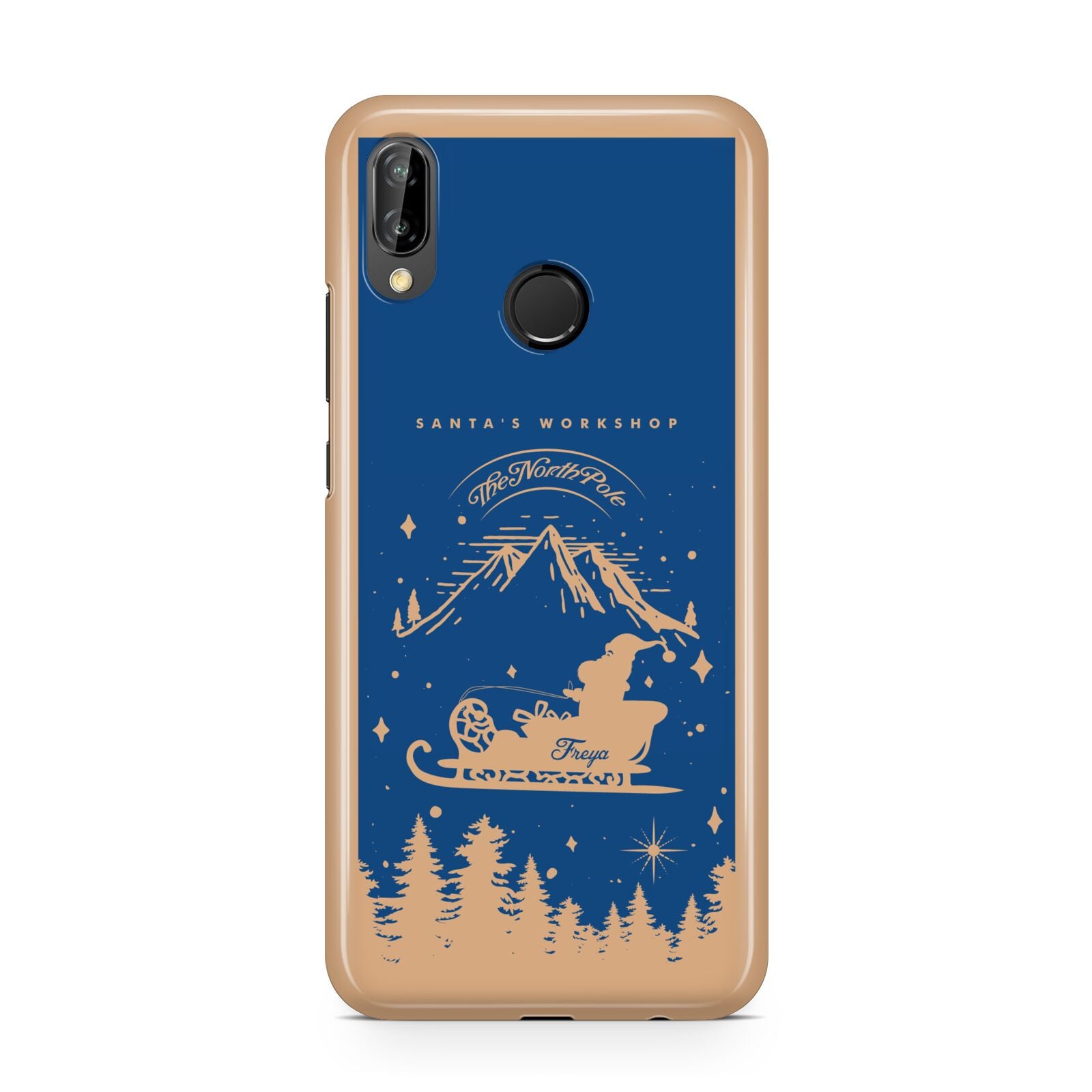 Blue Santas Sleigh Personalised Huawei P20 Lite Phone Case