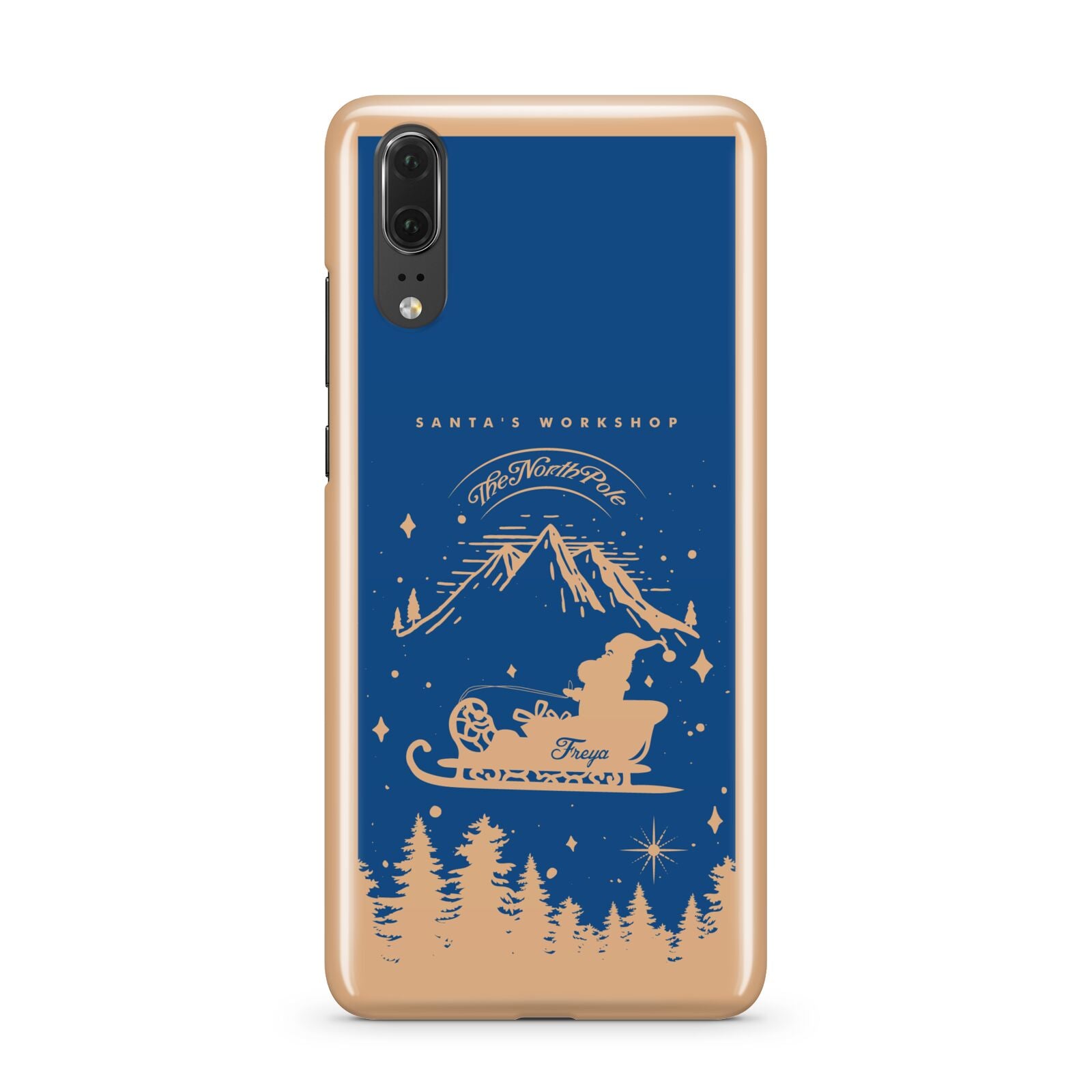 Blue Santas Sleigh Personalised Huawei P20 Phone Case