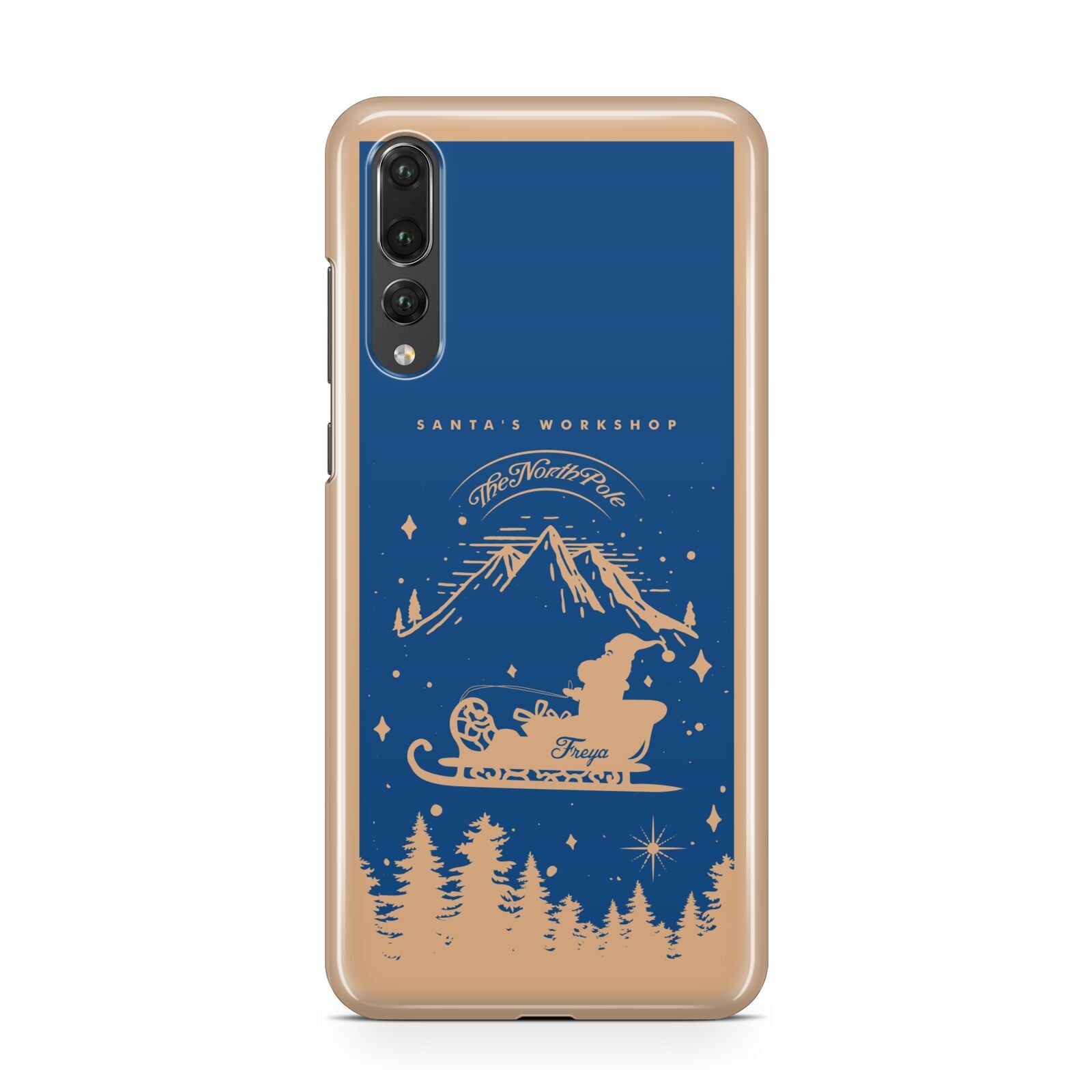 Blue Santas Sleigh Personalised Huawei P20 Pro Phone Case