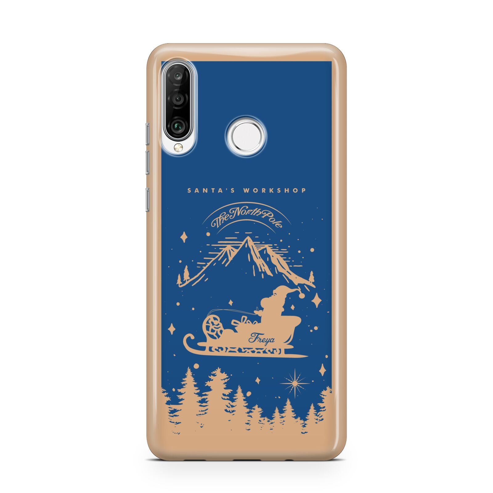 Blue Santas Sleigh Personalised Huawei P30 Lite Phone Case