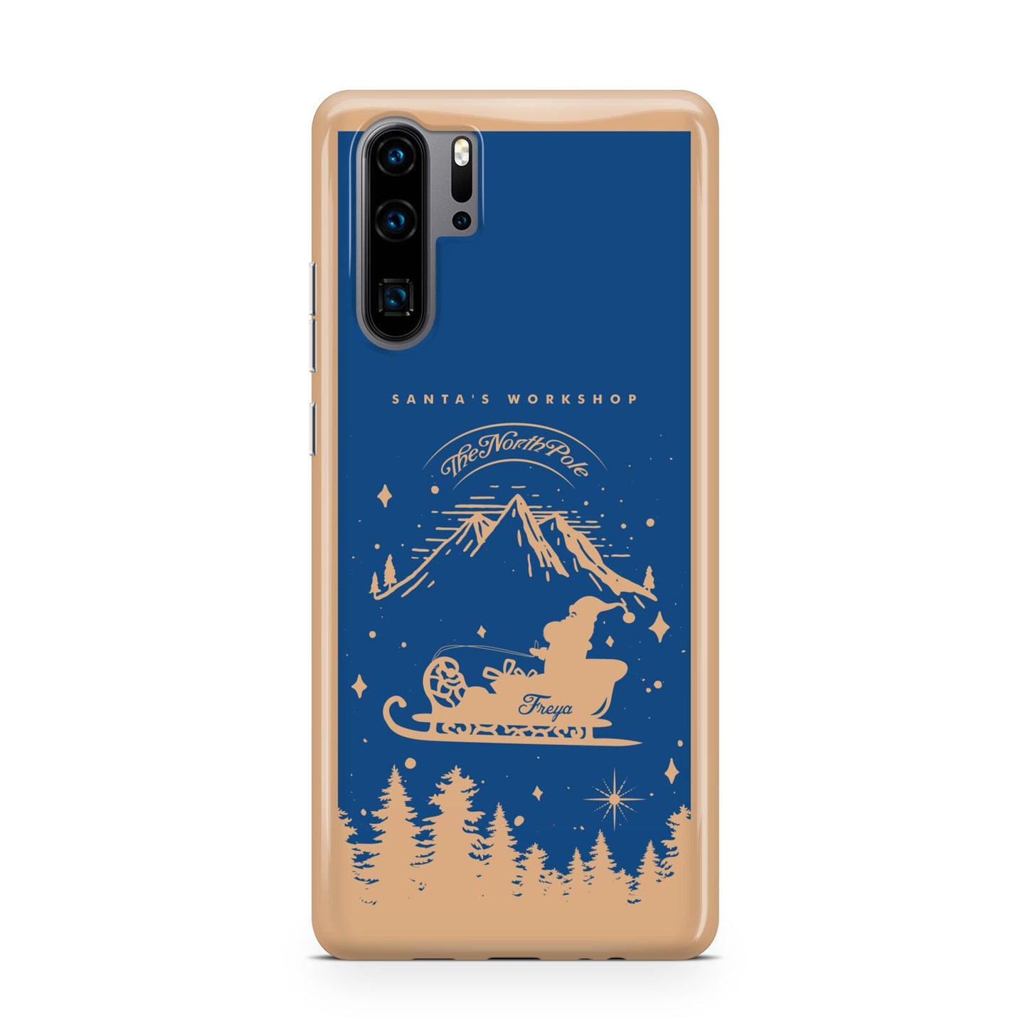 Blue Santas Sleigh Personalised Huawei P30 Pro Phone Case